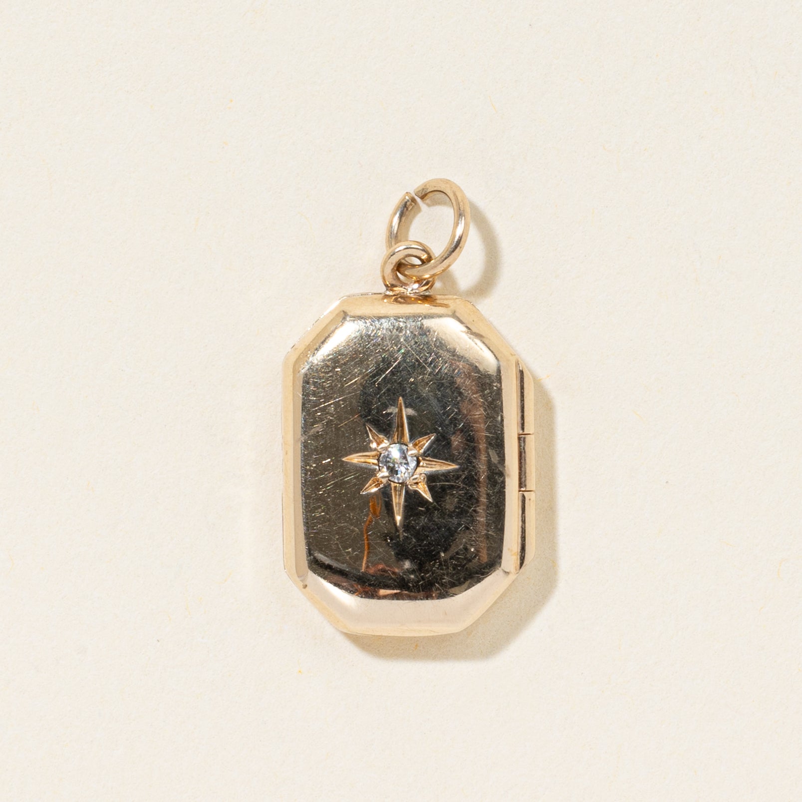 10k Star Set Diamond Octagonal Locket