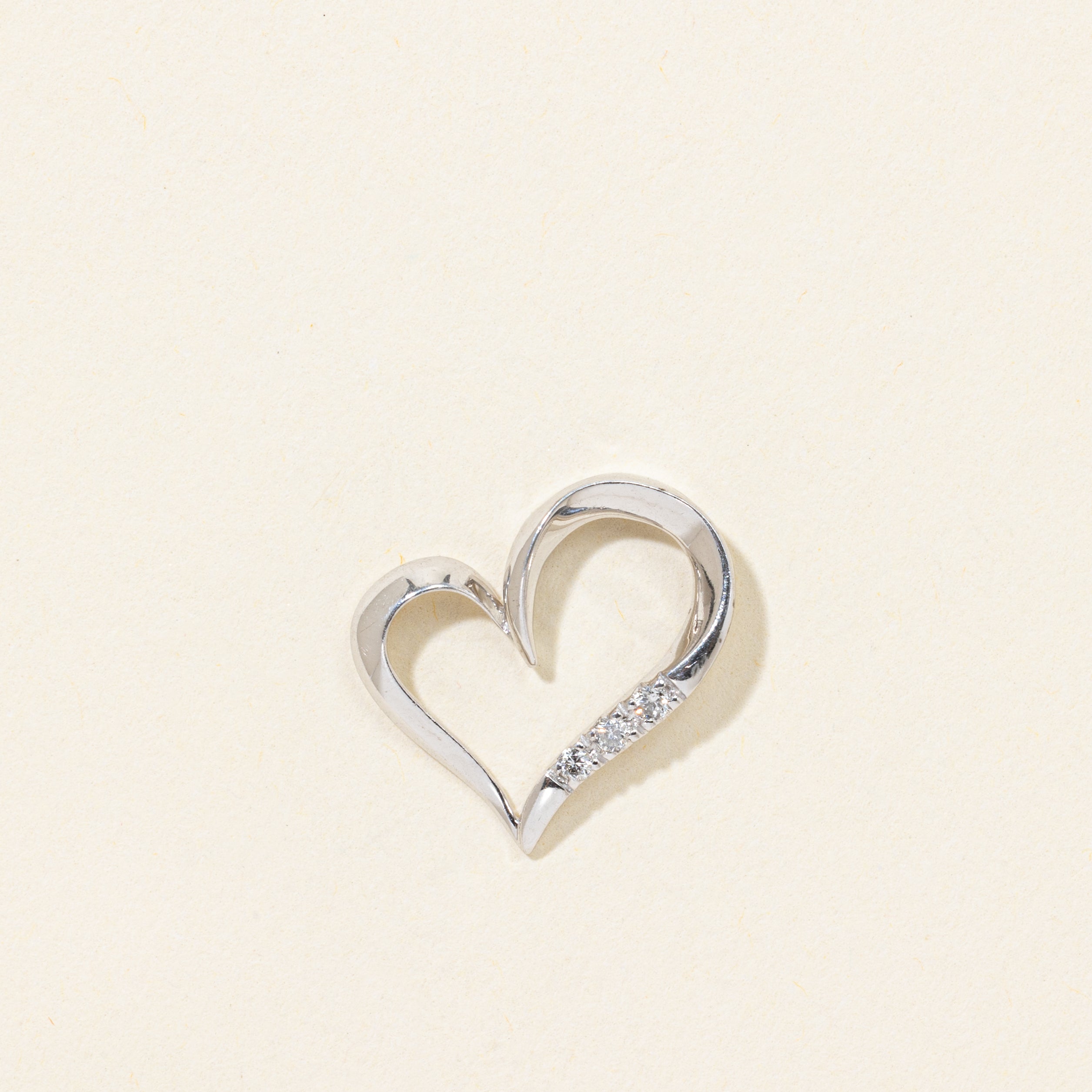 10k Diamond Open Heart Pendant