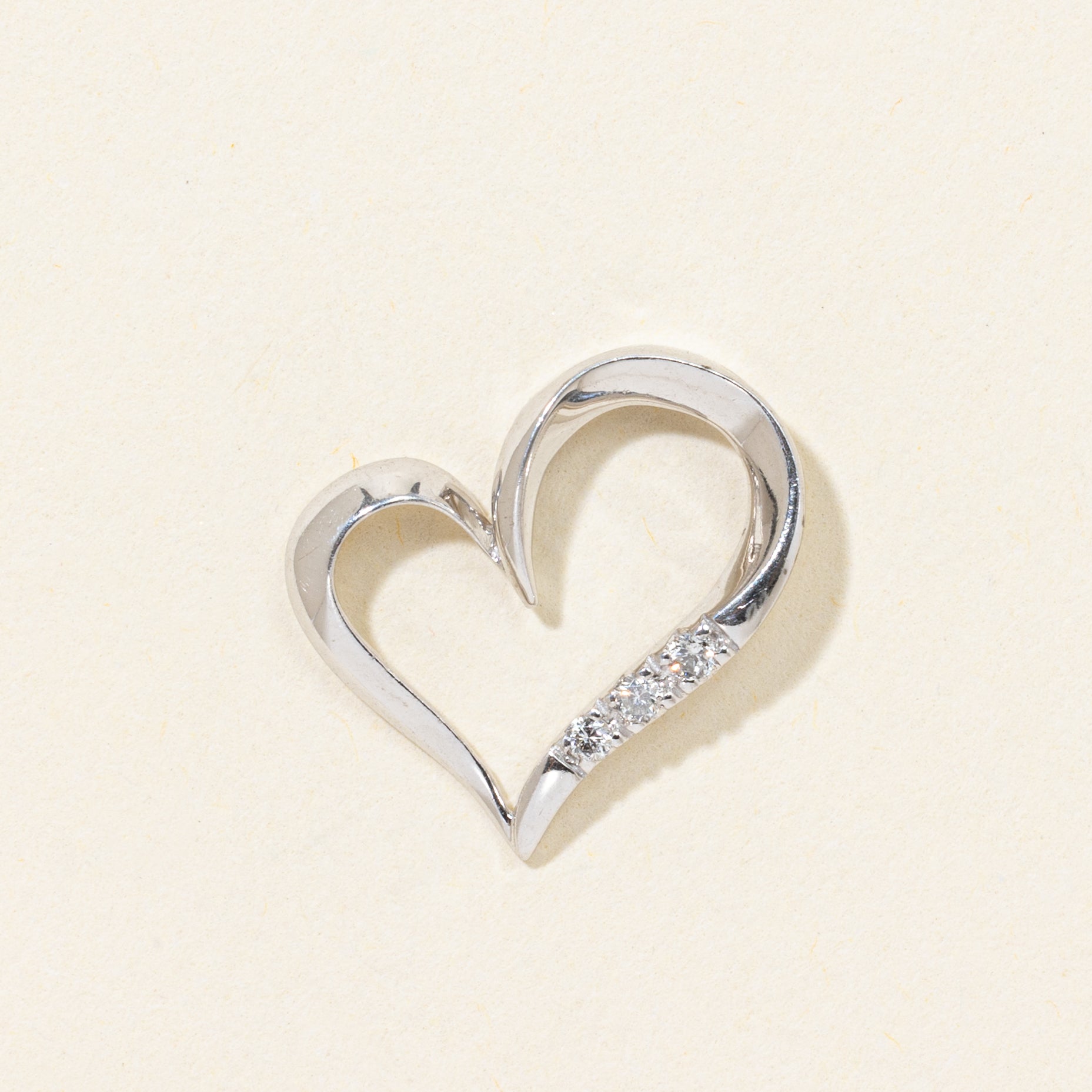 10k Diamond Open Heart Pendant