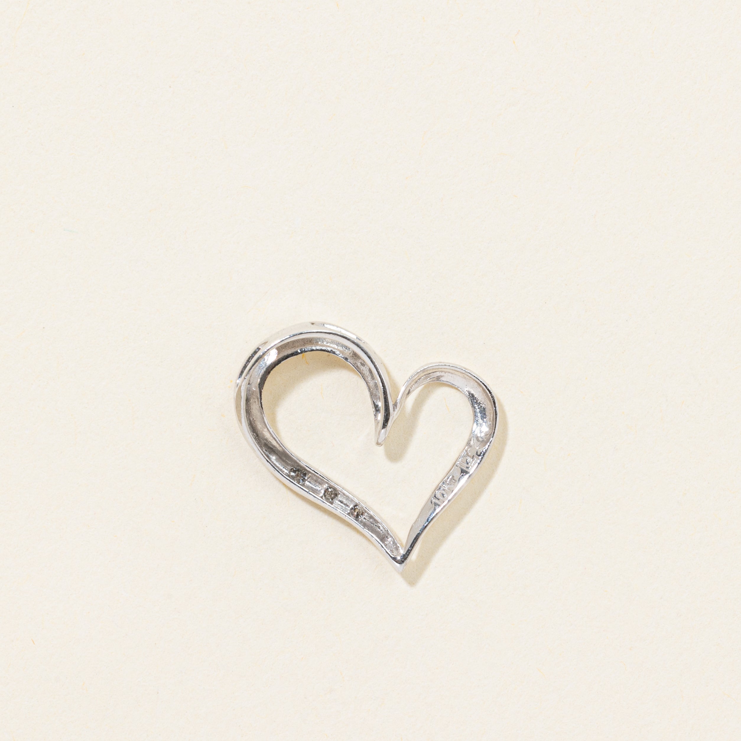 10k Diamond Open Heart Pendant
