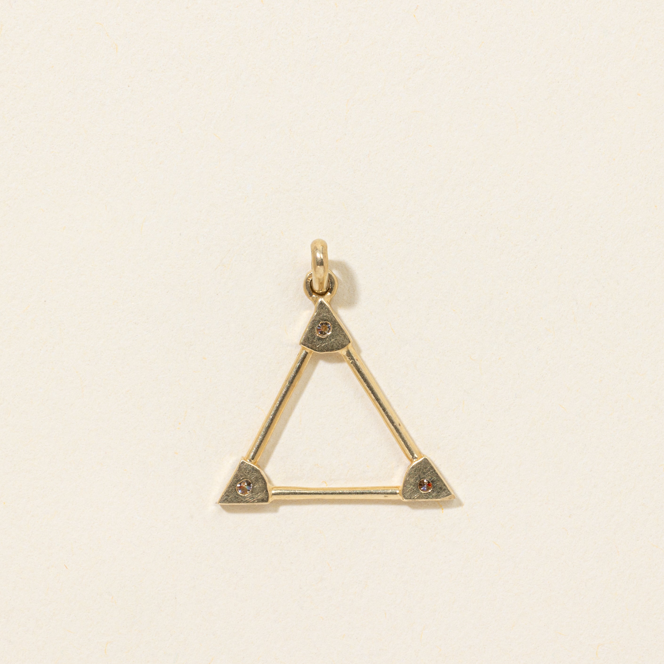 14k Diamond Open Triangle Charm