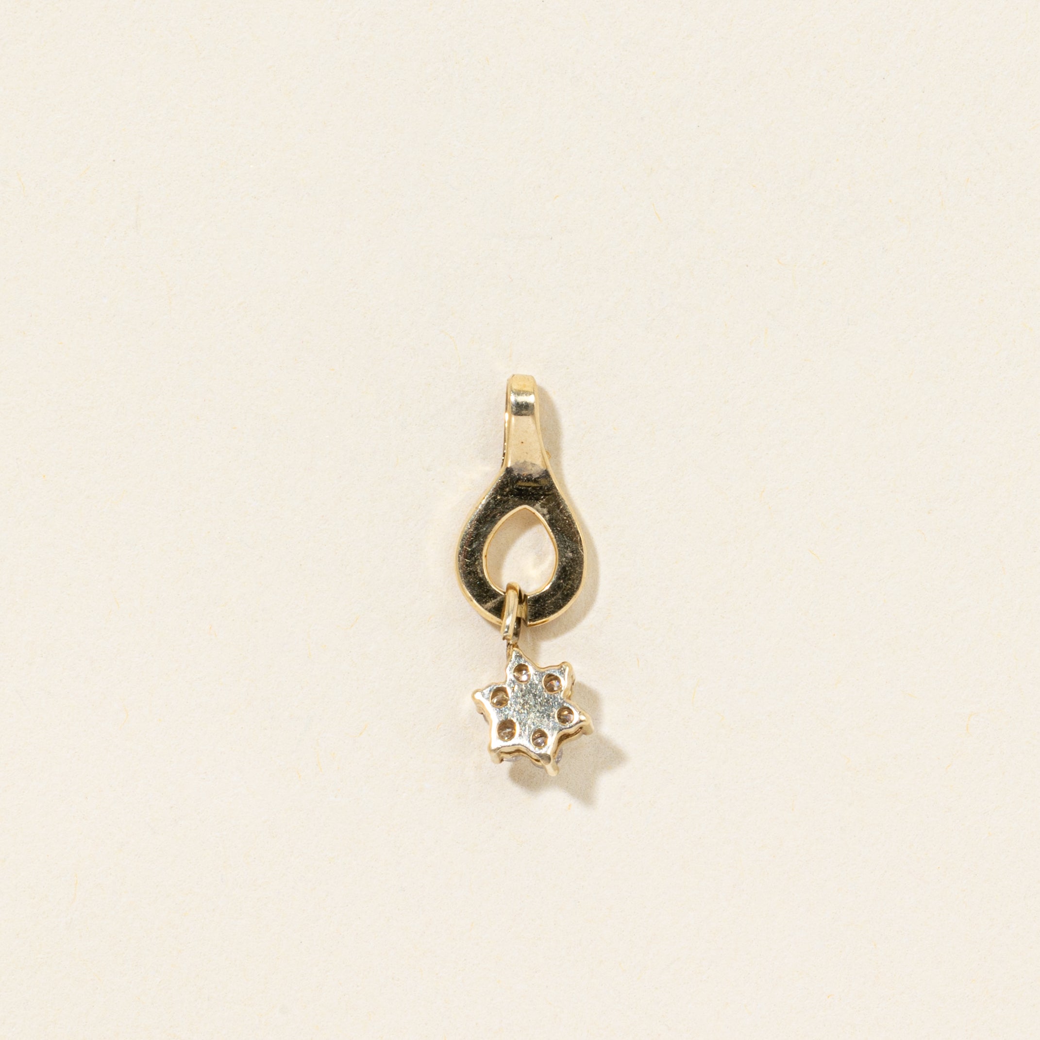 14k Diamond Petal Pear Drop Pendant