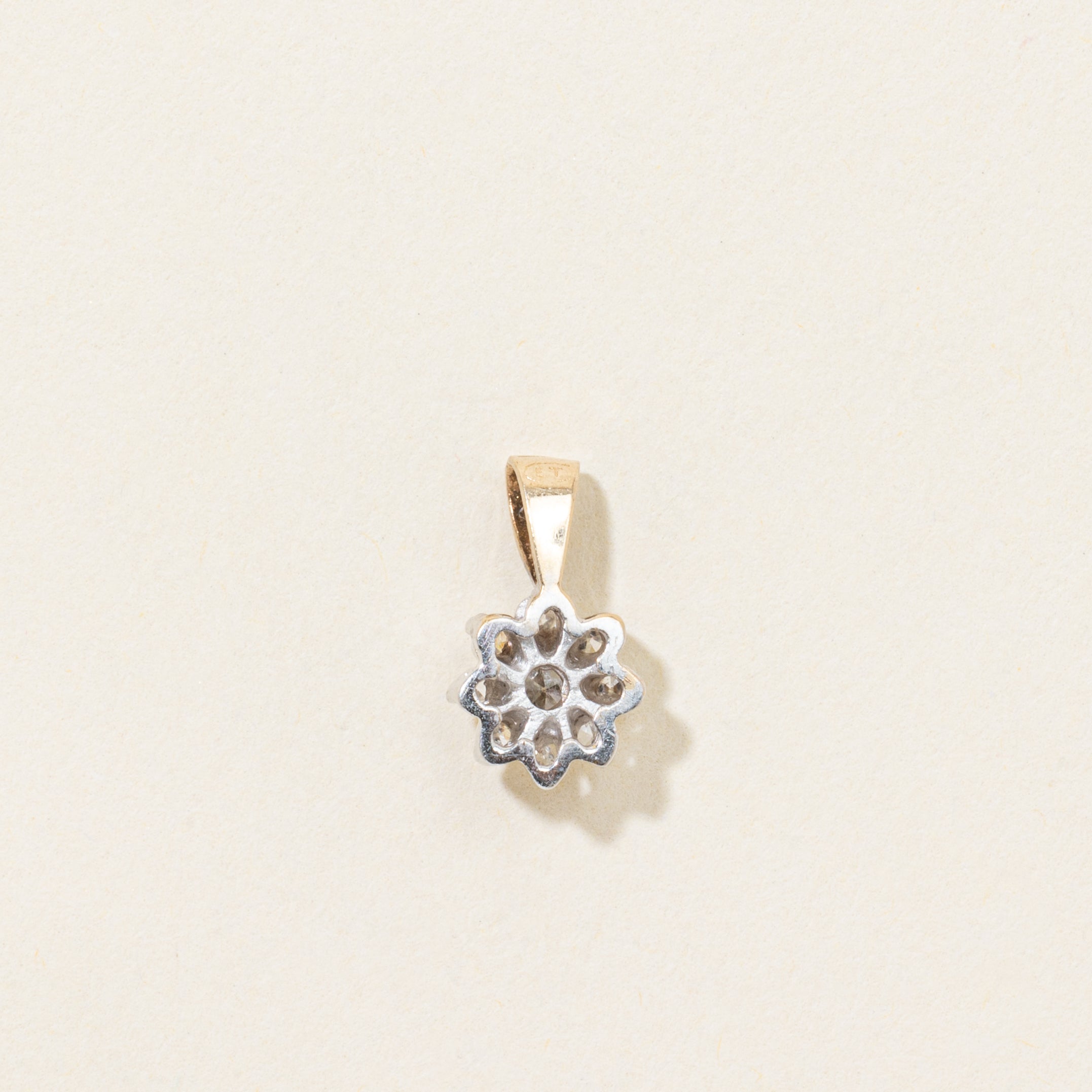 10k Diamond Petal Pendant