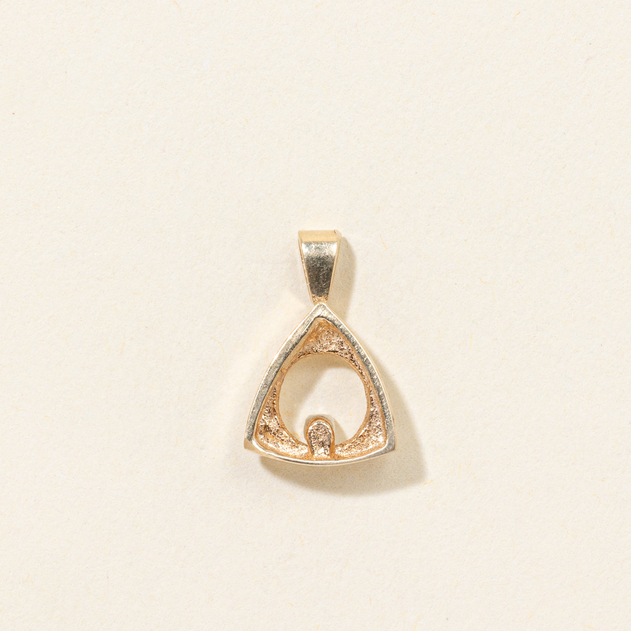 14k Diamond Soft Triangle Pendant
