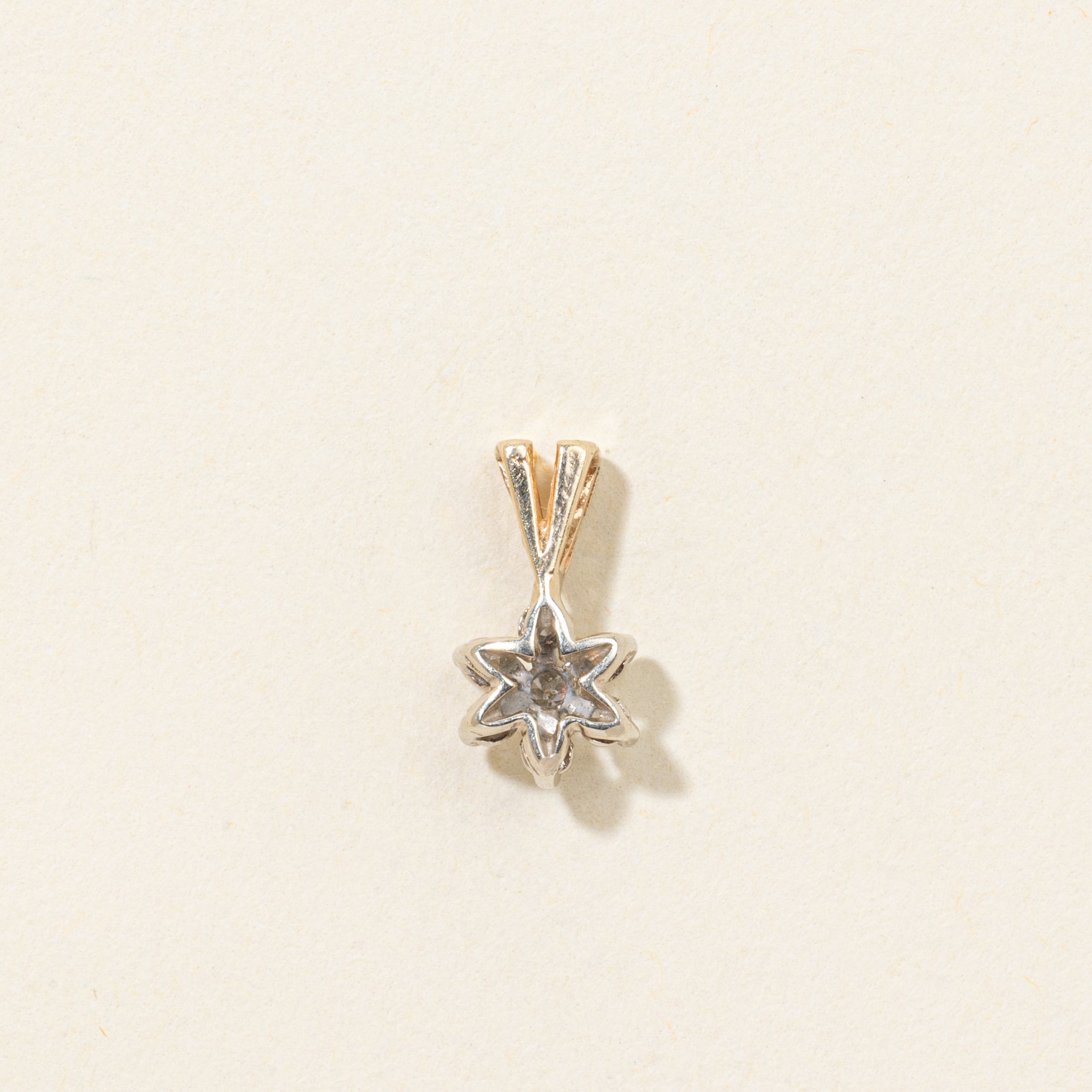 10k Diamond Petal Pendant