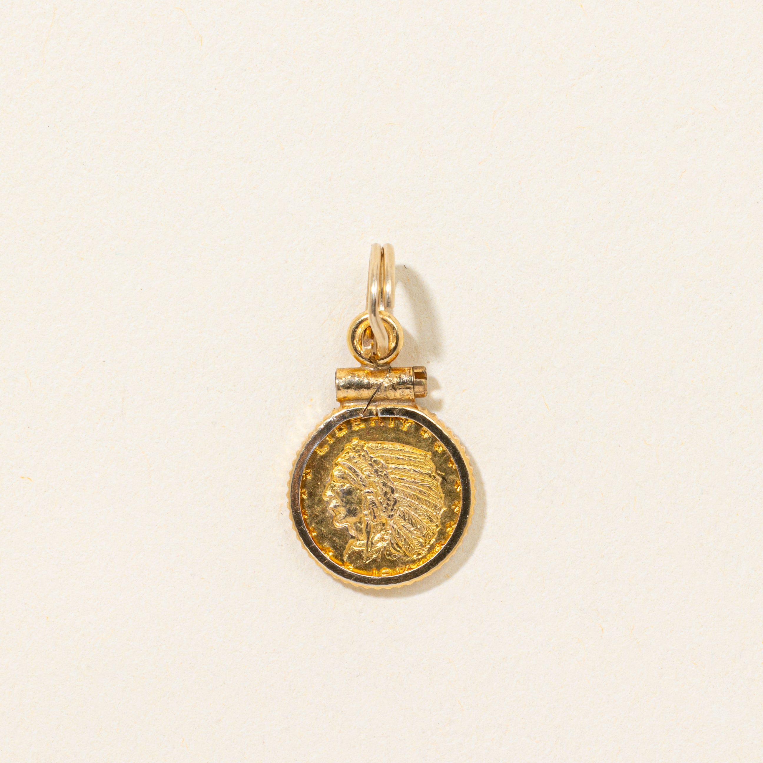 8k & 22k Yellow Gold American Quarter Coin Charm