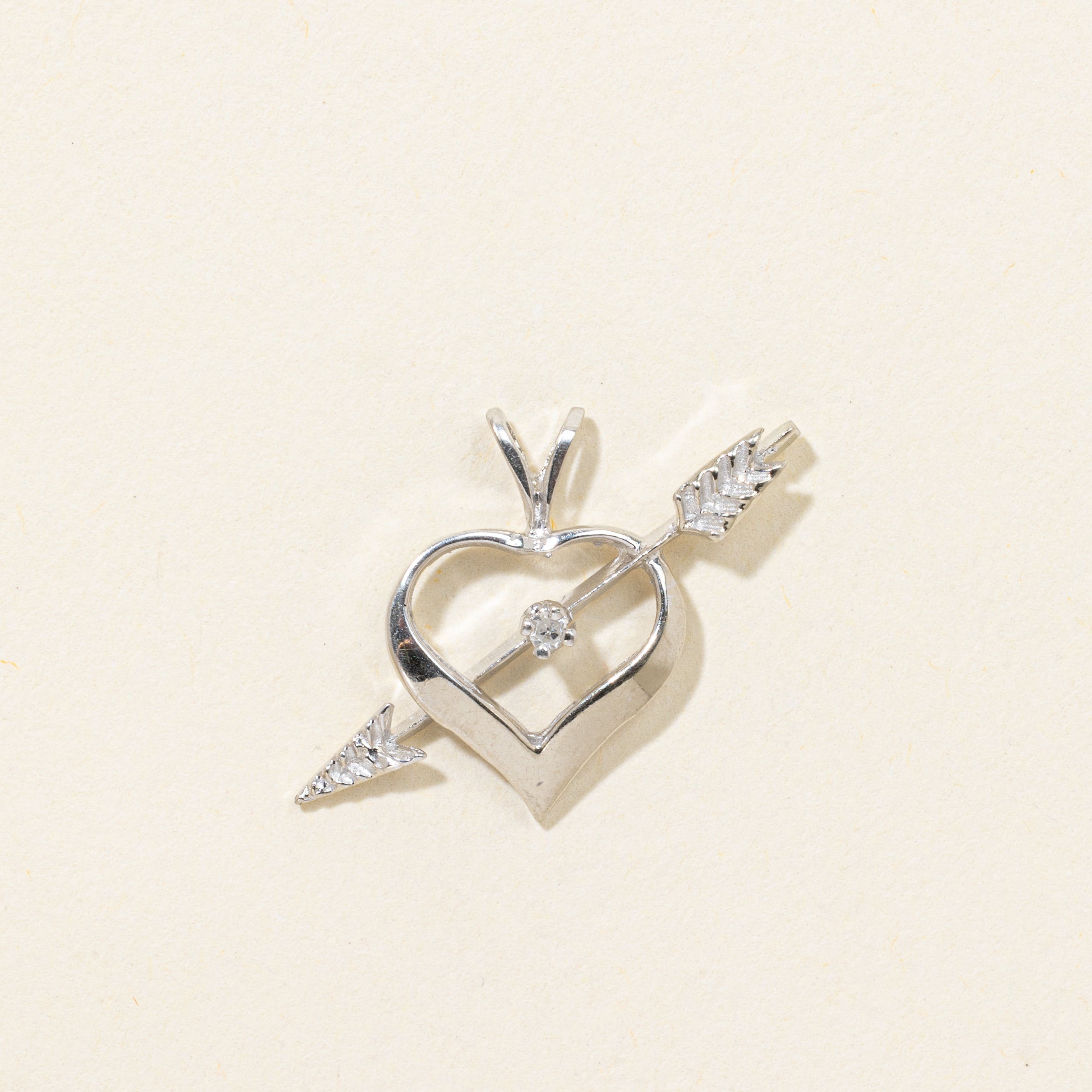 14k Diamond Cupid Heart Pendant