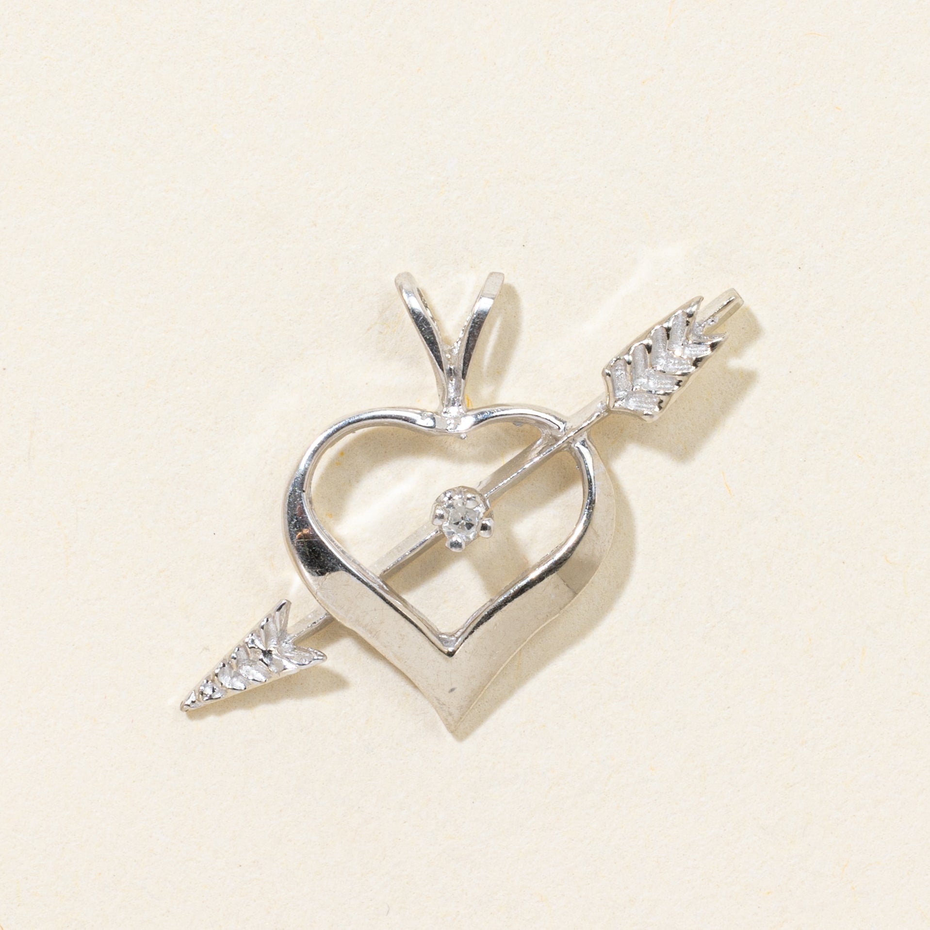 14k Diamond Cupid Heart Pendant