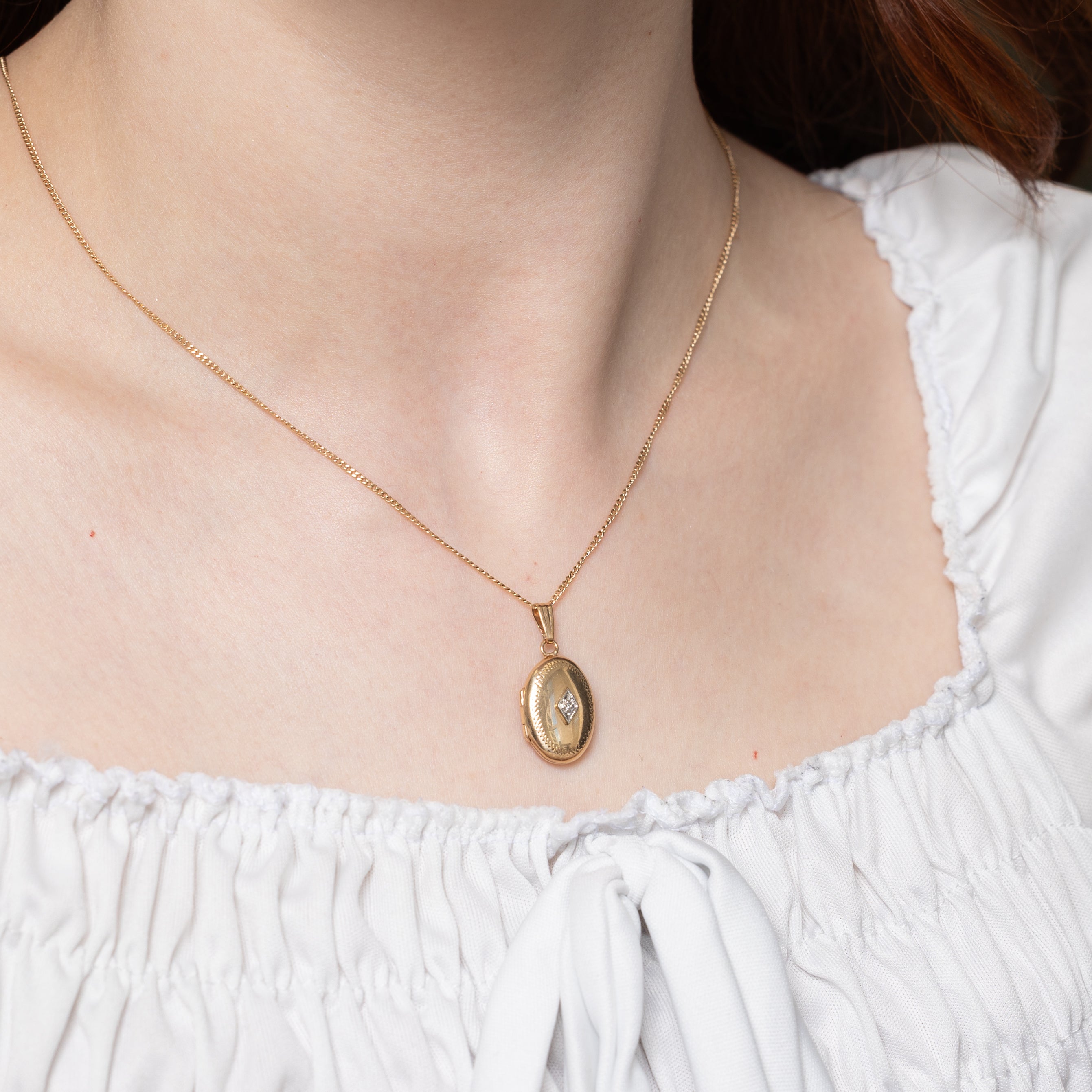 10k Diamond Oval Locket