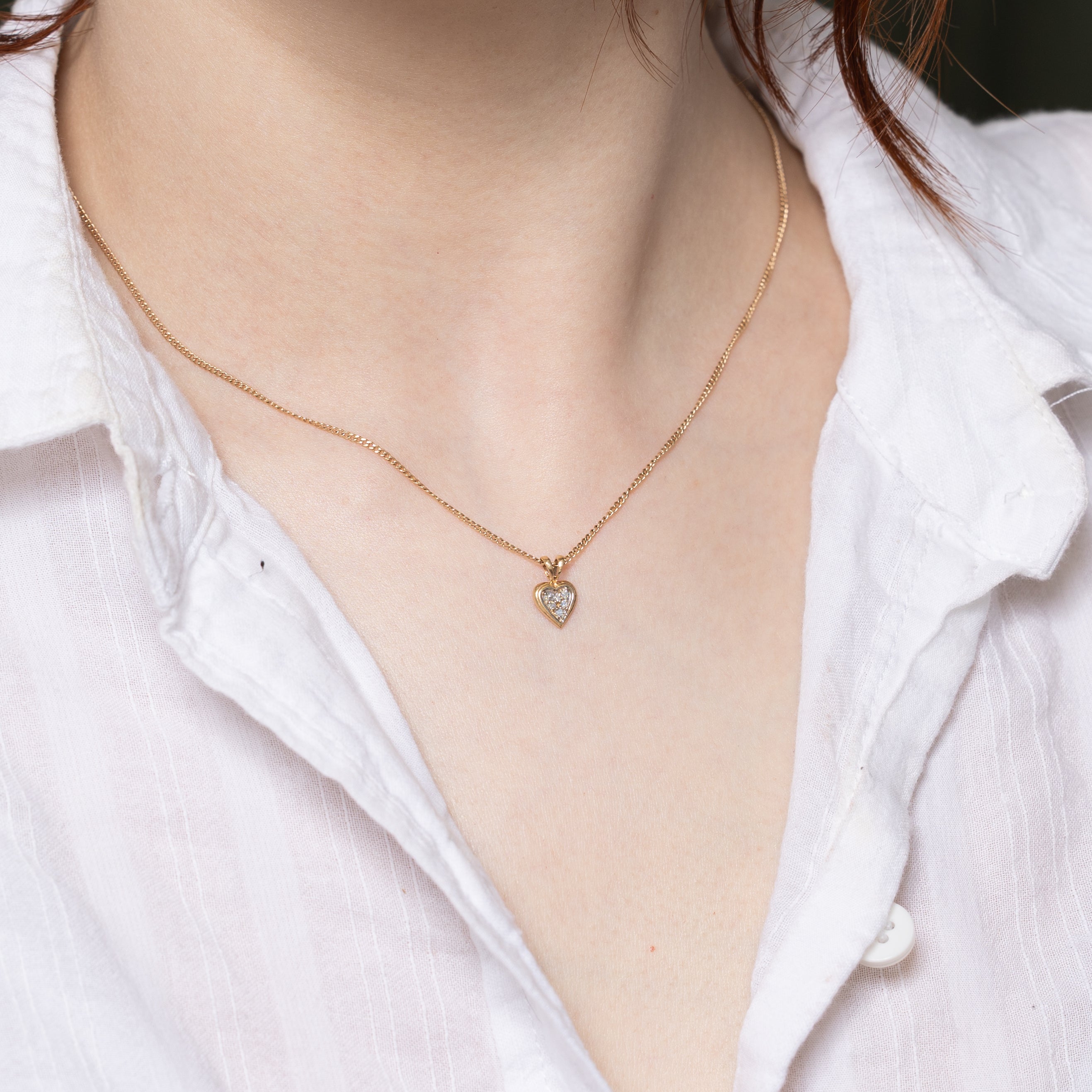 10k Diamond Cluster Heart Pendant