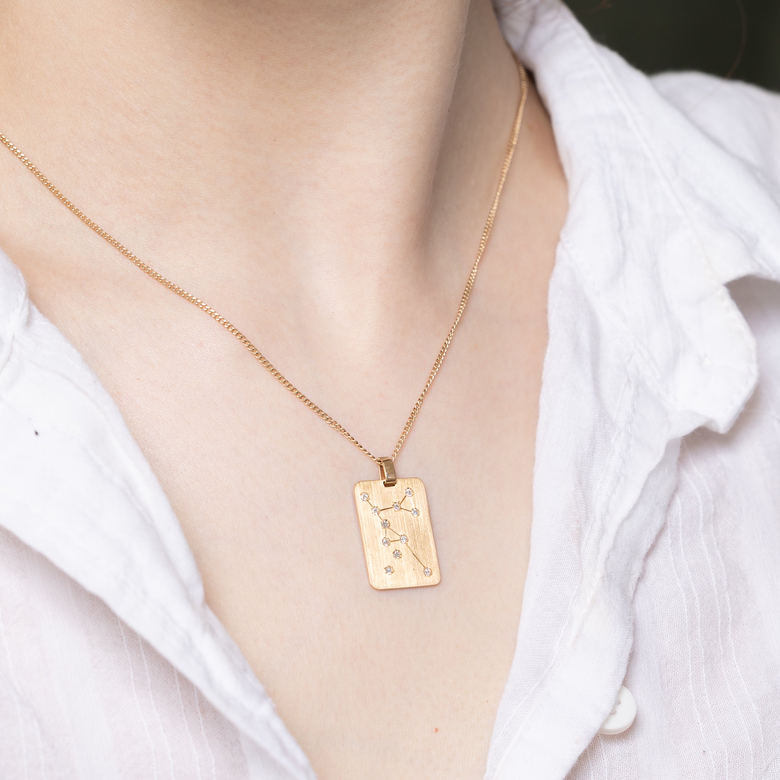 Pendentif constellation d'Orion en or 14 carats et diamants
