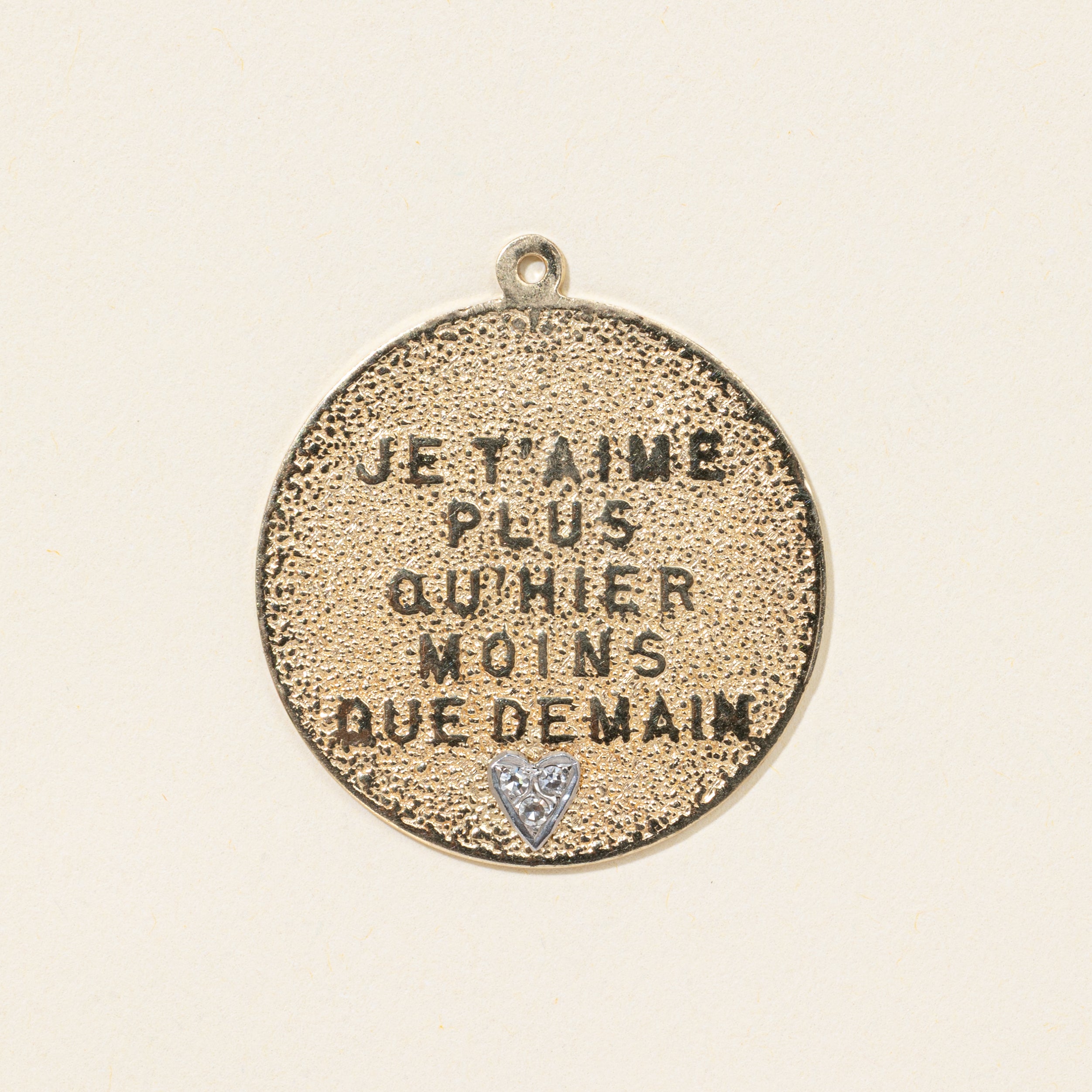 14k Diamond French Augis Love Pendant