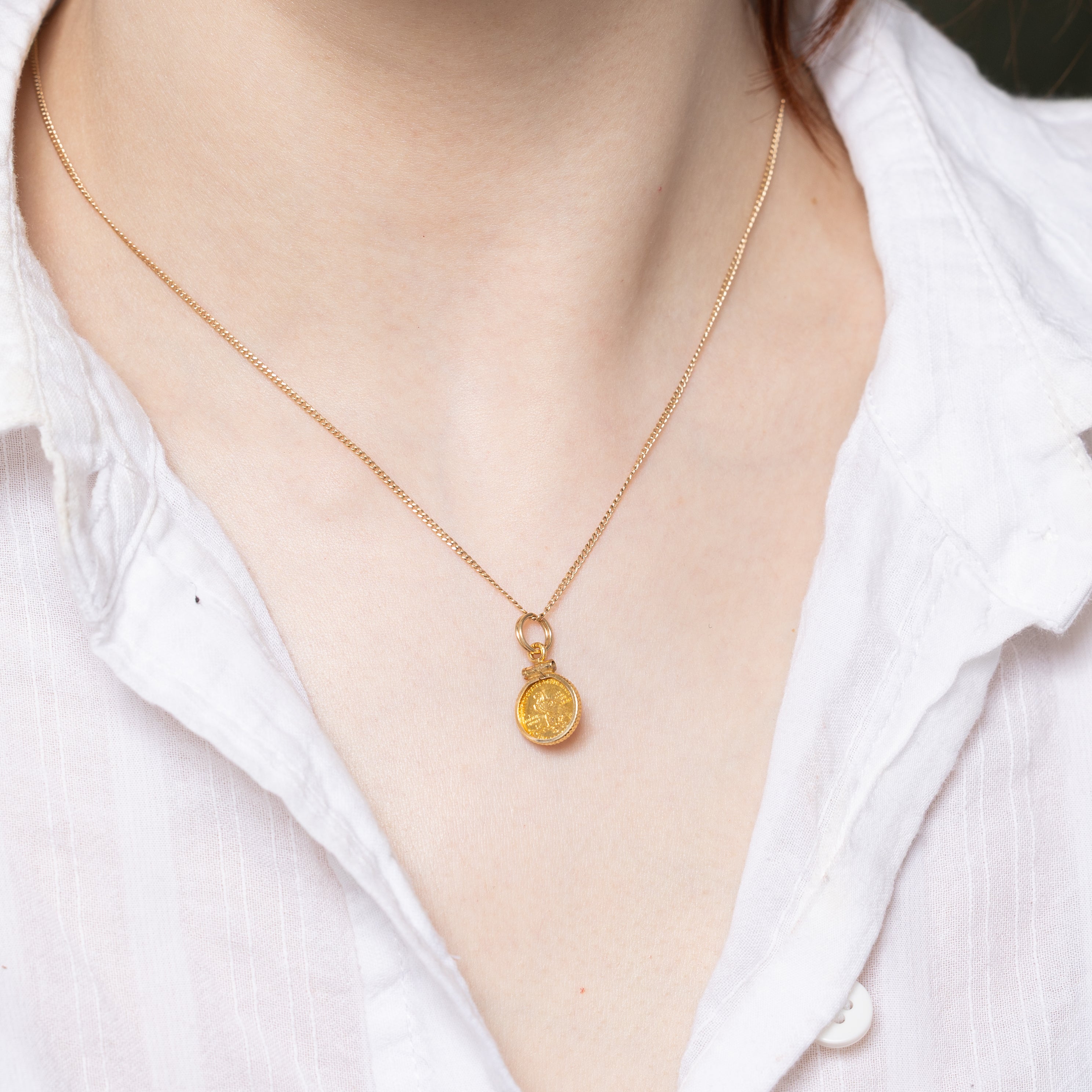 8k & 22k Yellow Gold American Quarter Coin Charm
