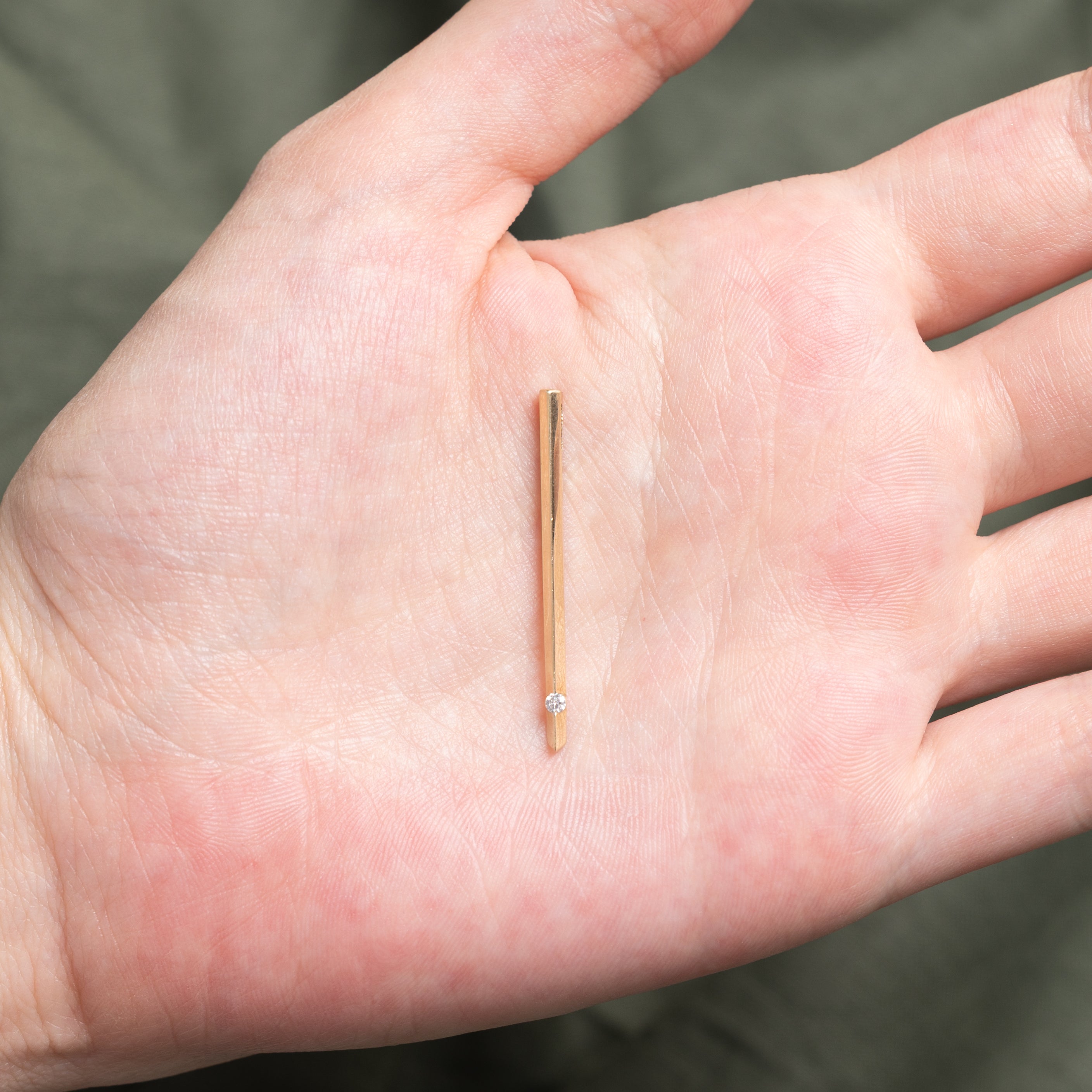 10k Diamond Stick Pendant