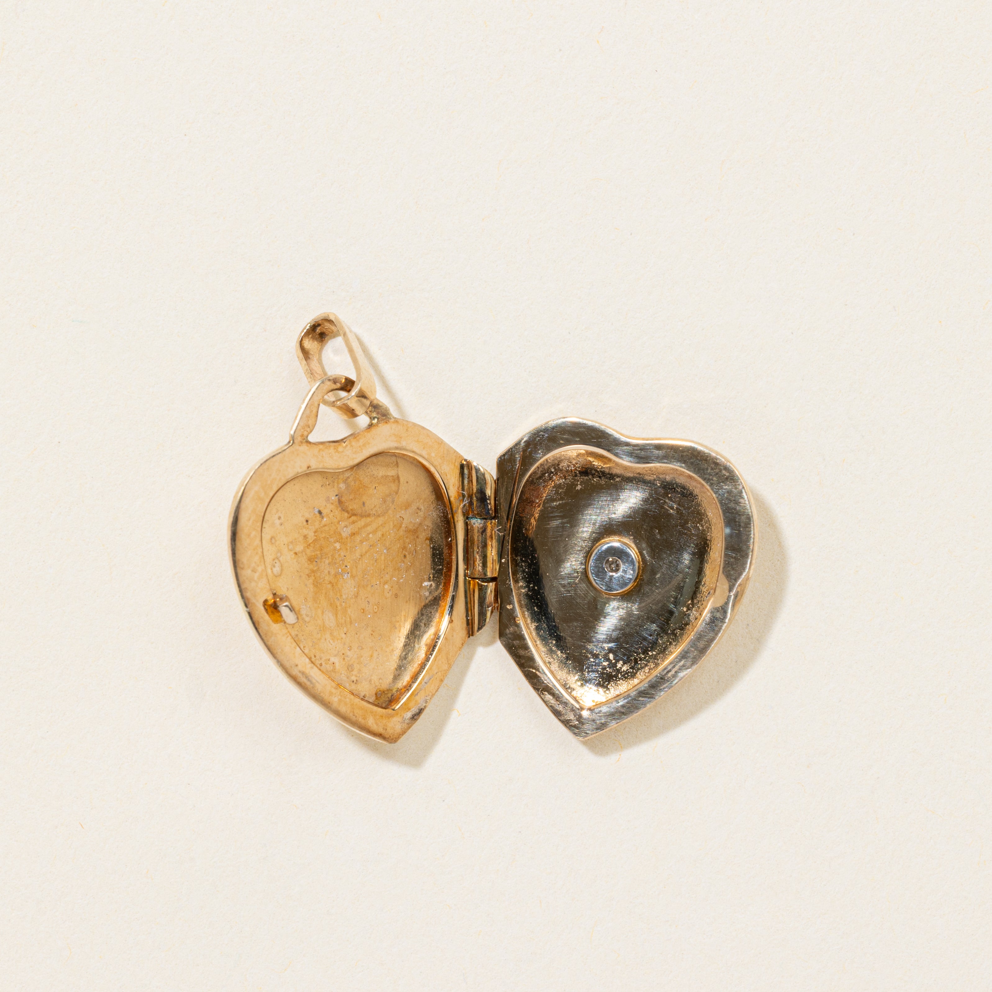 10k Diamond Engraved Heart Locket