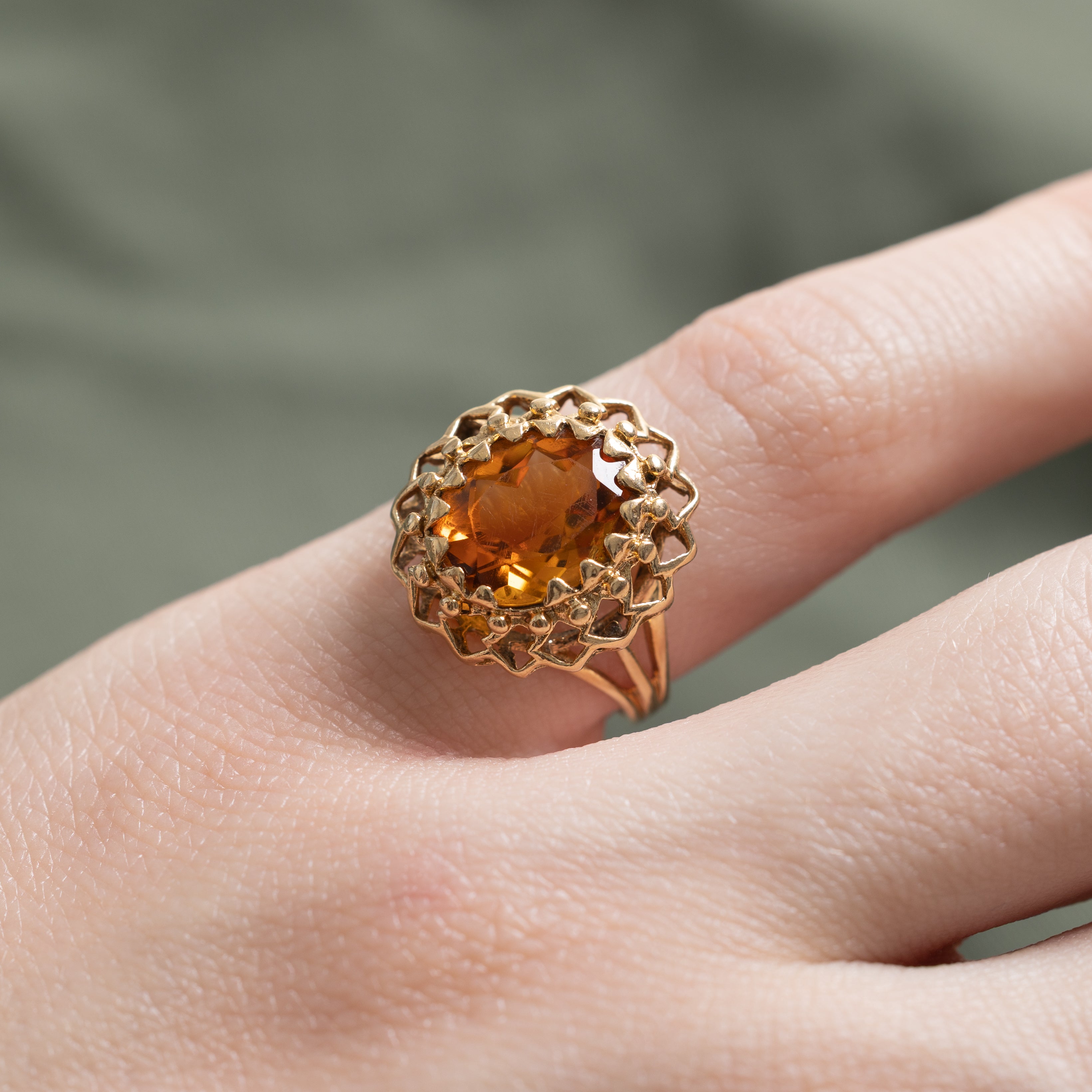 Citrine Openwork Cocktail Ring | 2.07ct | SZ 3.75