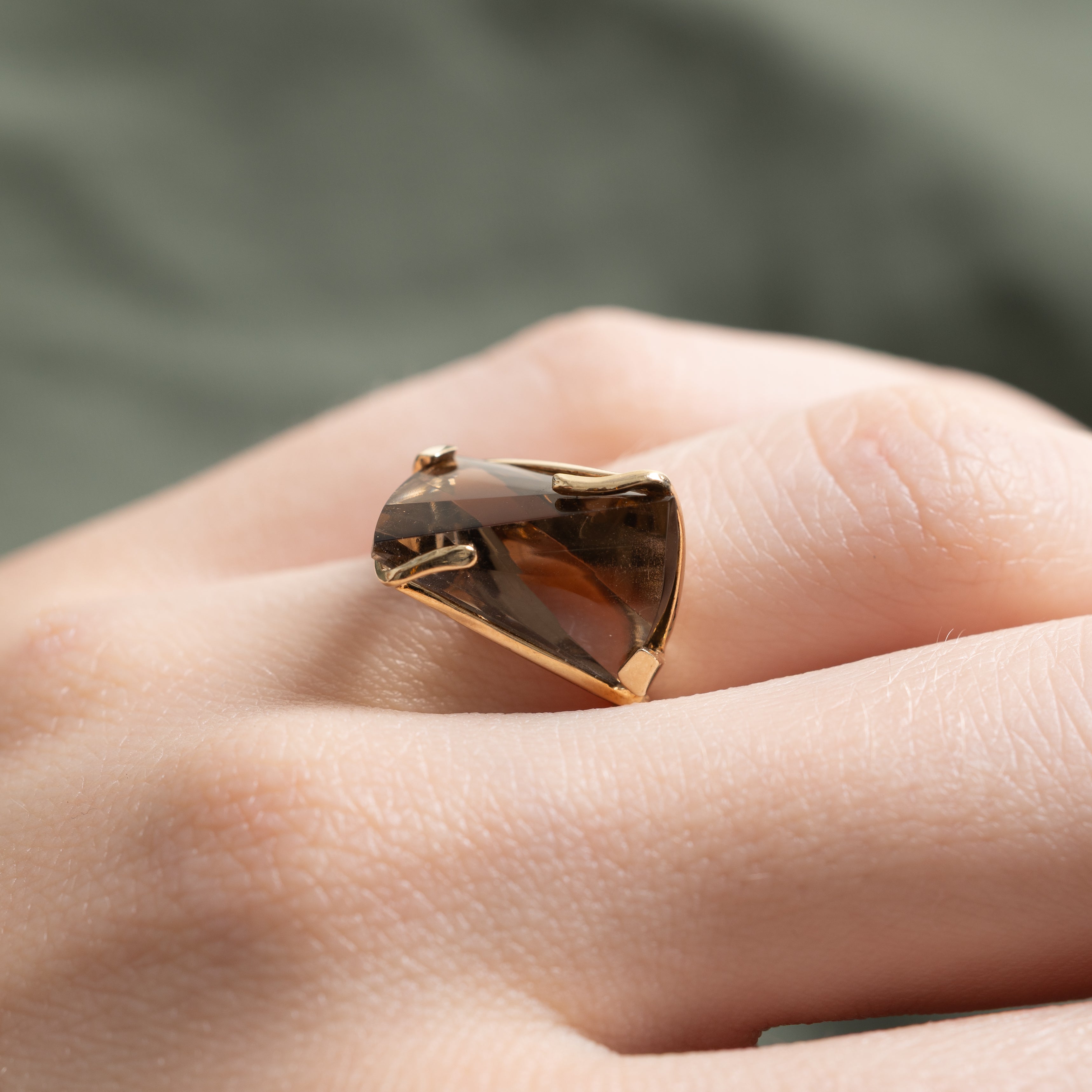 Smoky Quartz Abstract Cocktail Ring | 7.50ct | SZ 6
