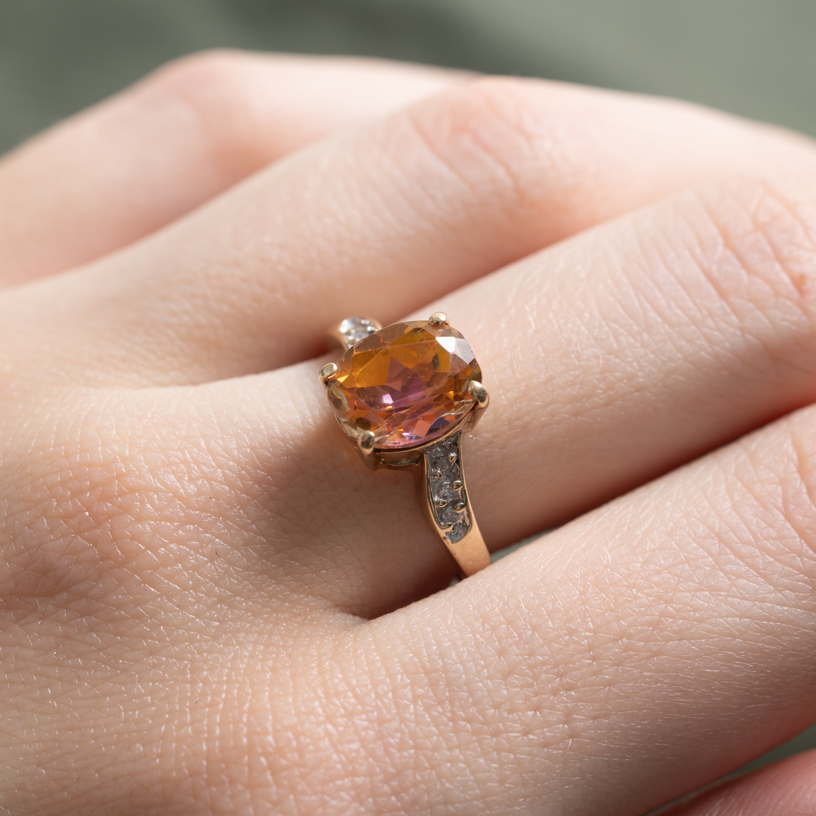 Mystic Topaz & Diamond Bypass Ring | 3.04ct, 0.03ctw | SZ 6.75