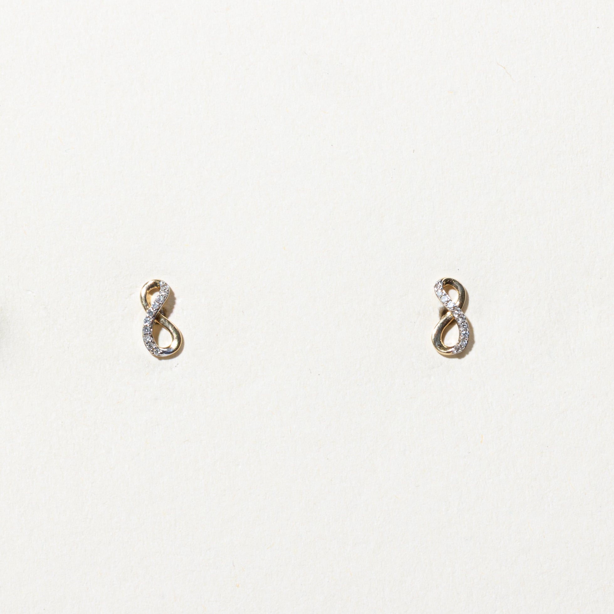 10k Diamond Infinity Stud Earrings