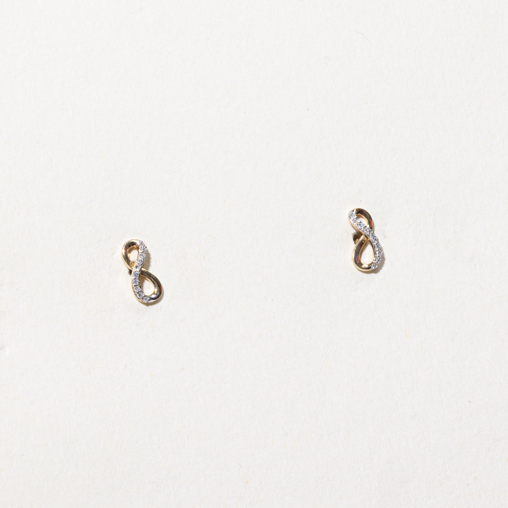10k Diamond Infinity Stud Earrings