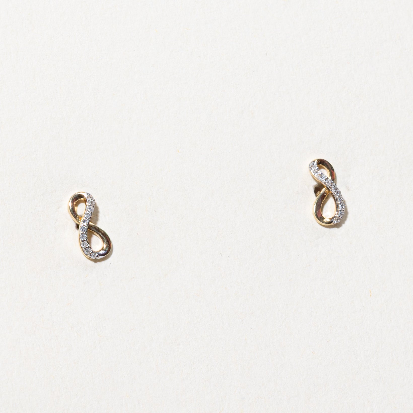 10k Diamond Infinity Stud Earrings