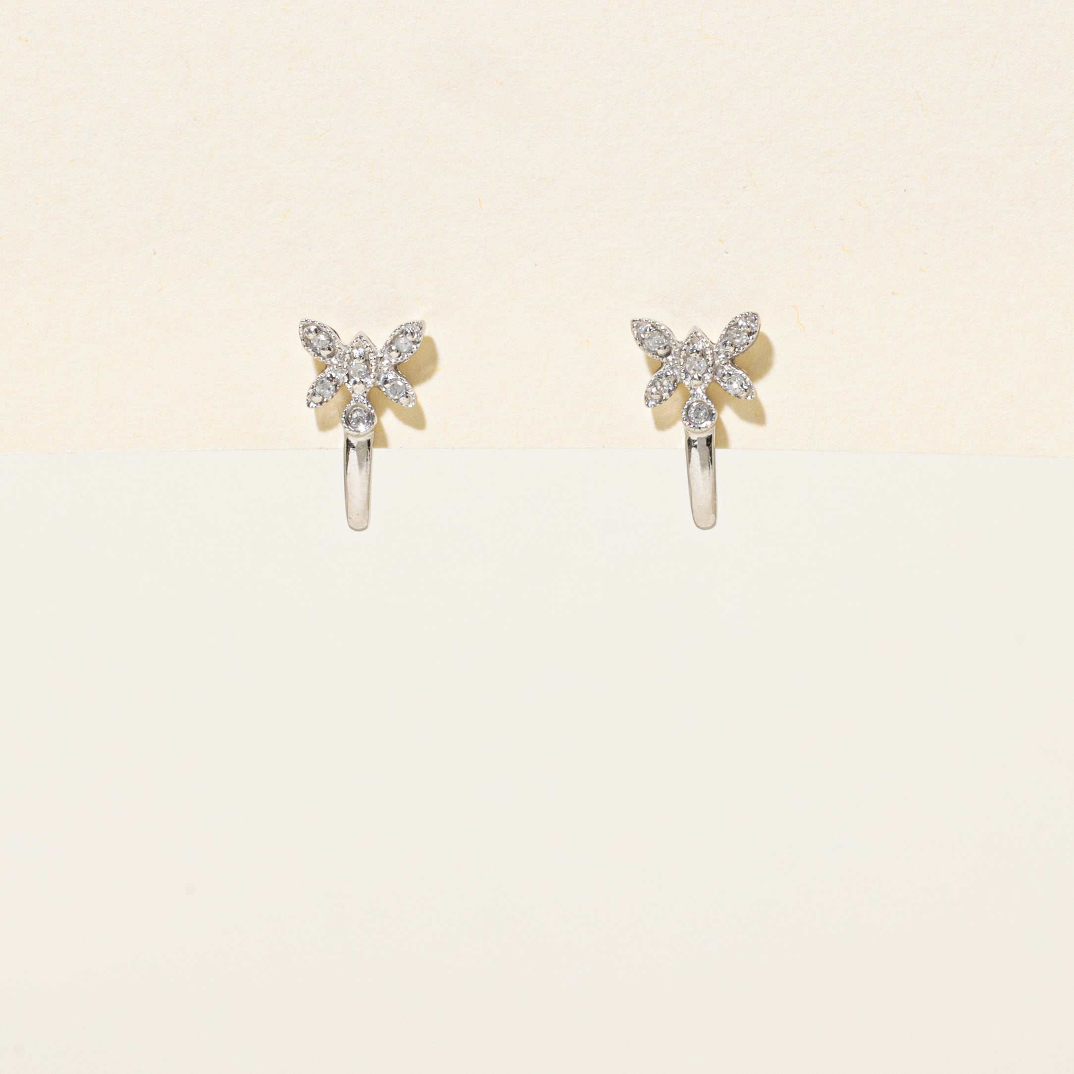 10k Diamond Butterfly Stud Earrings