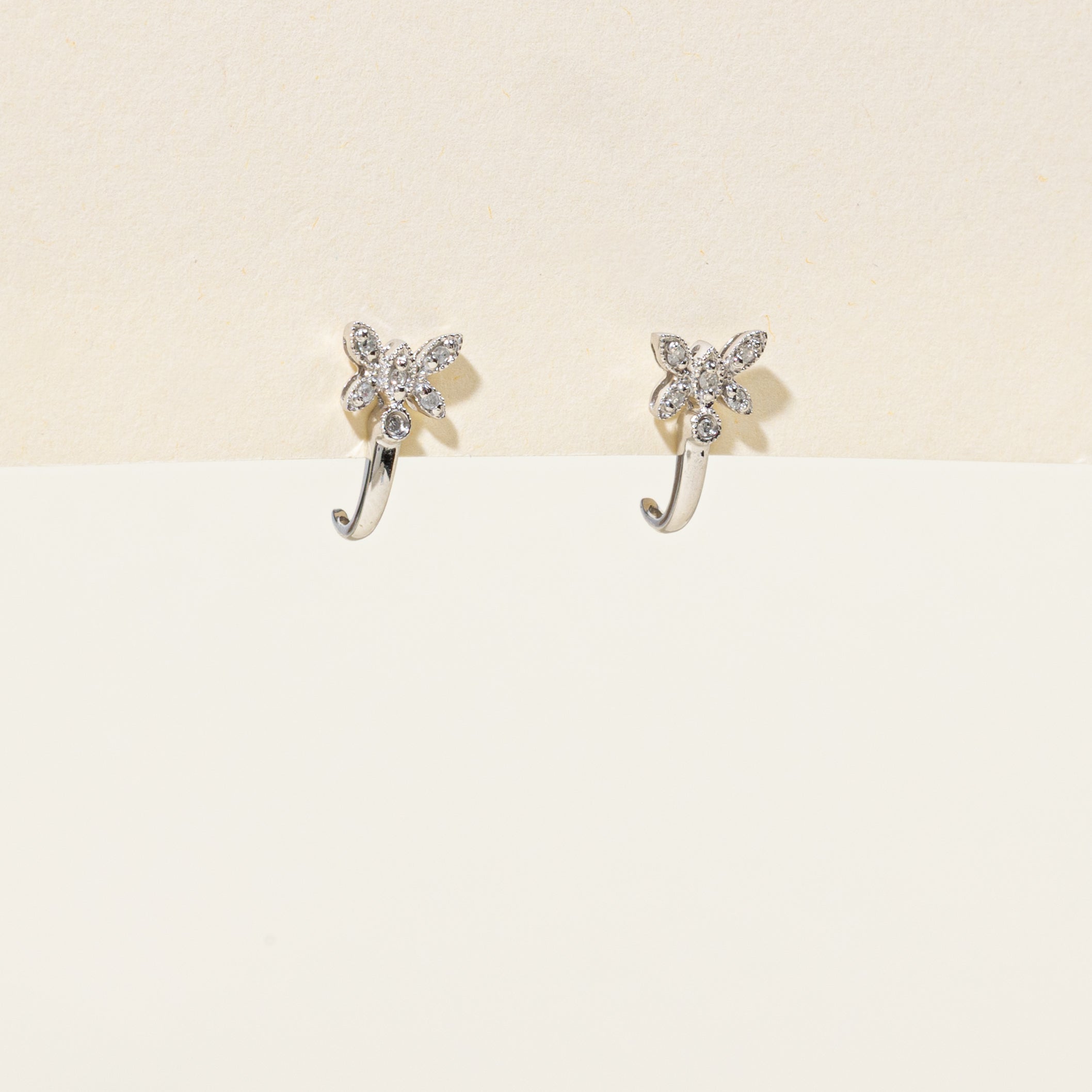 10k Diamond Butterfly Stud Earrings