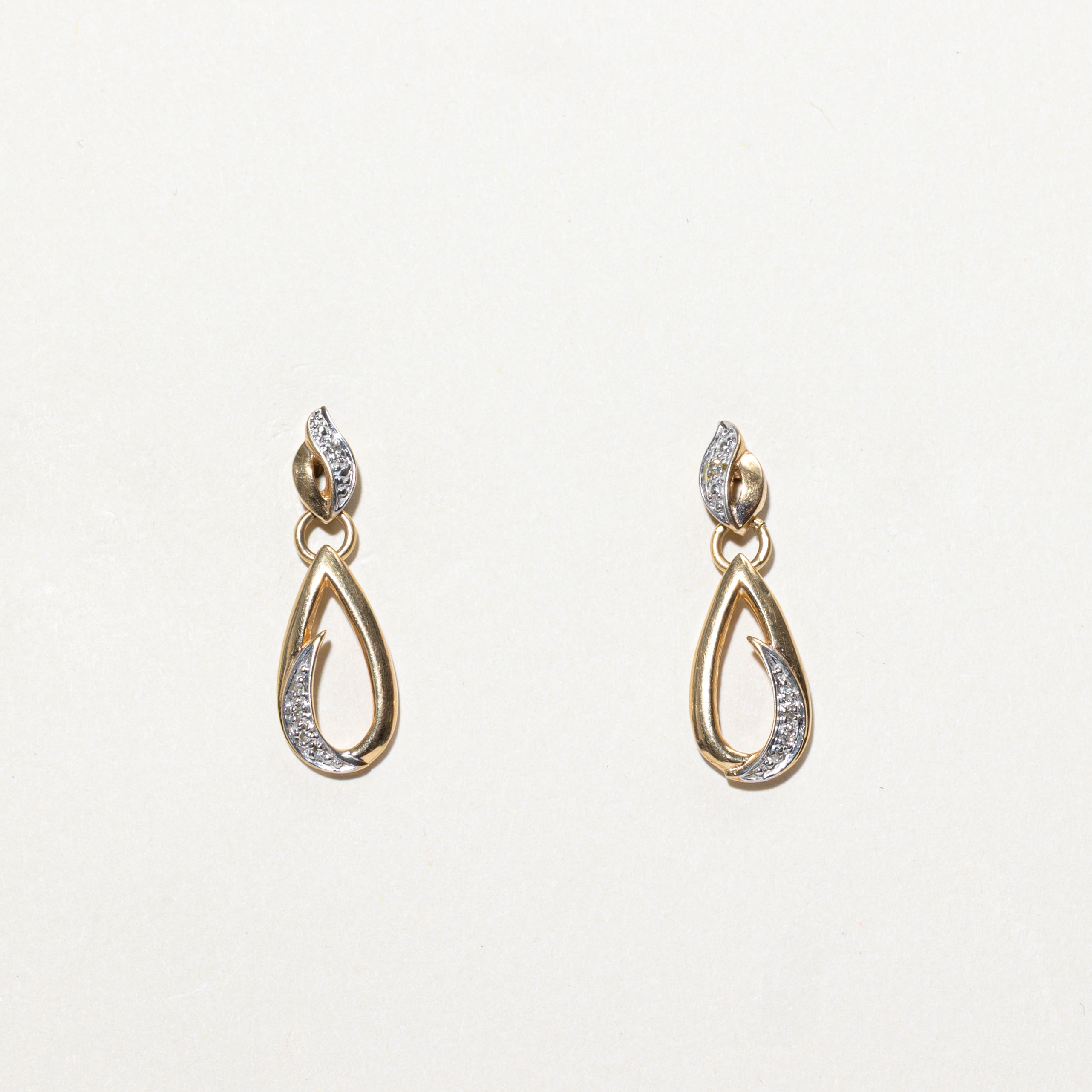 14k Diamond Pear Drop Earrings