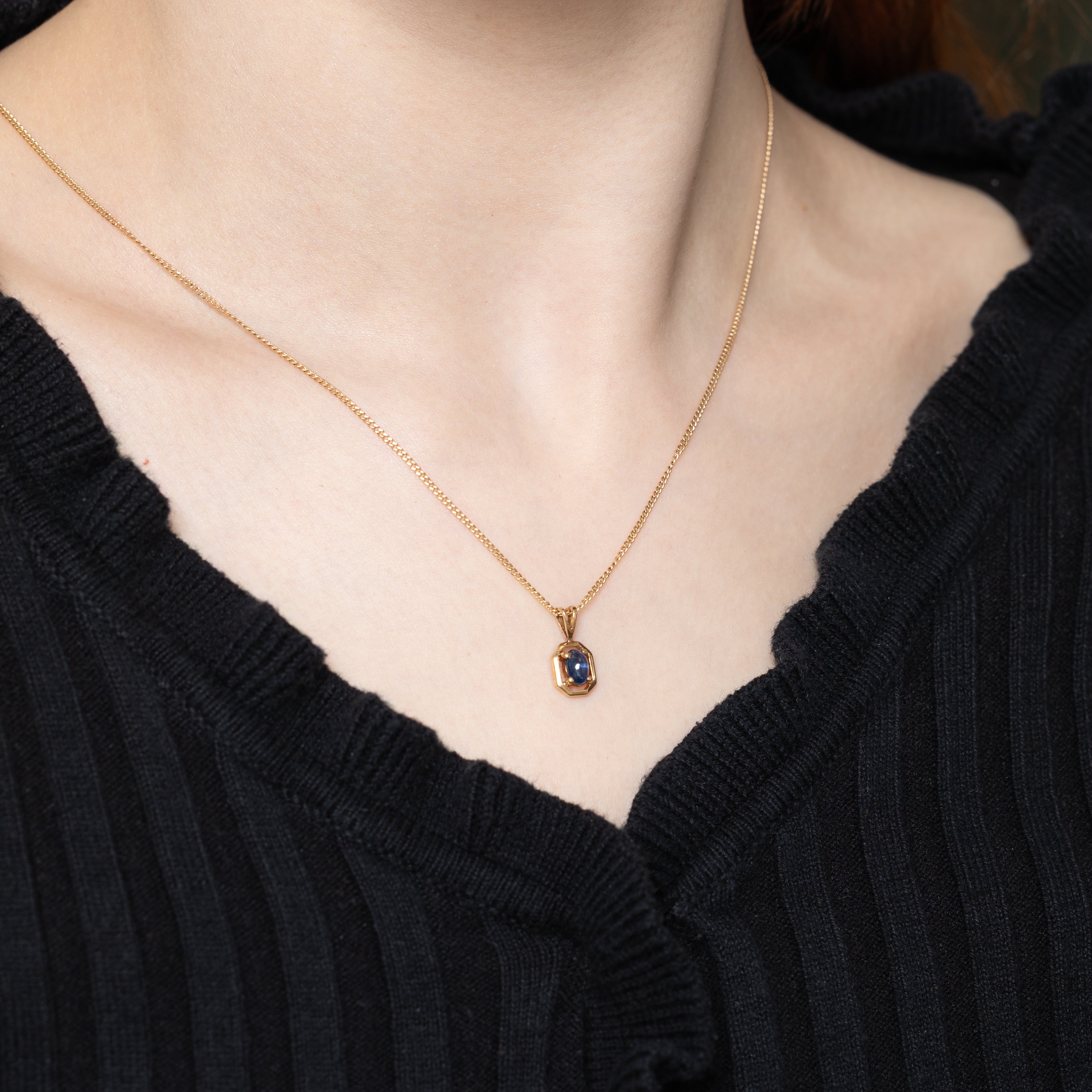 Pendentif octogonal en saphir 10 carats | 0,50 ct
