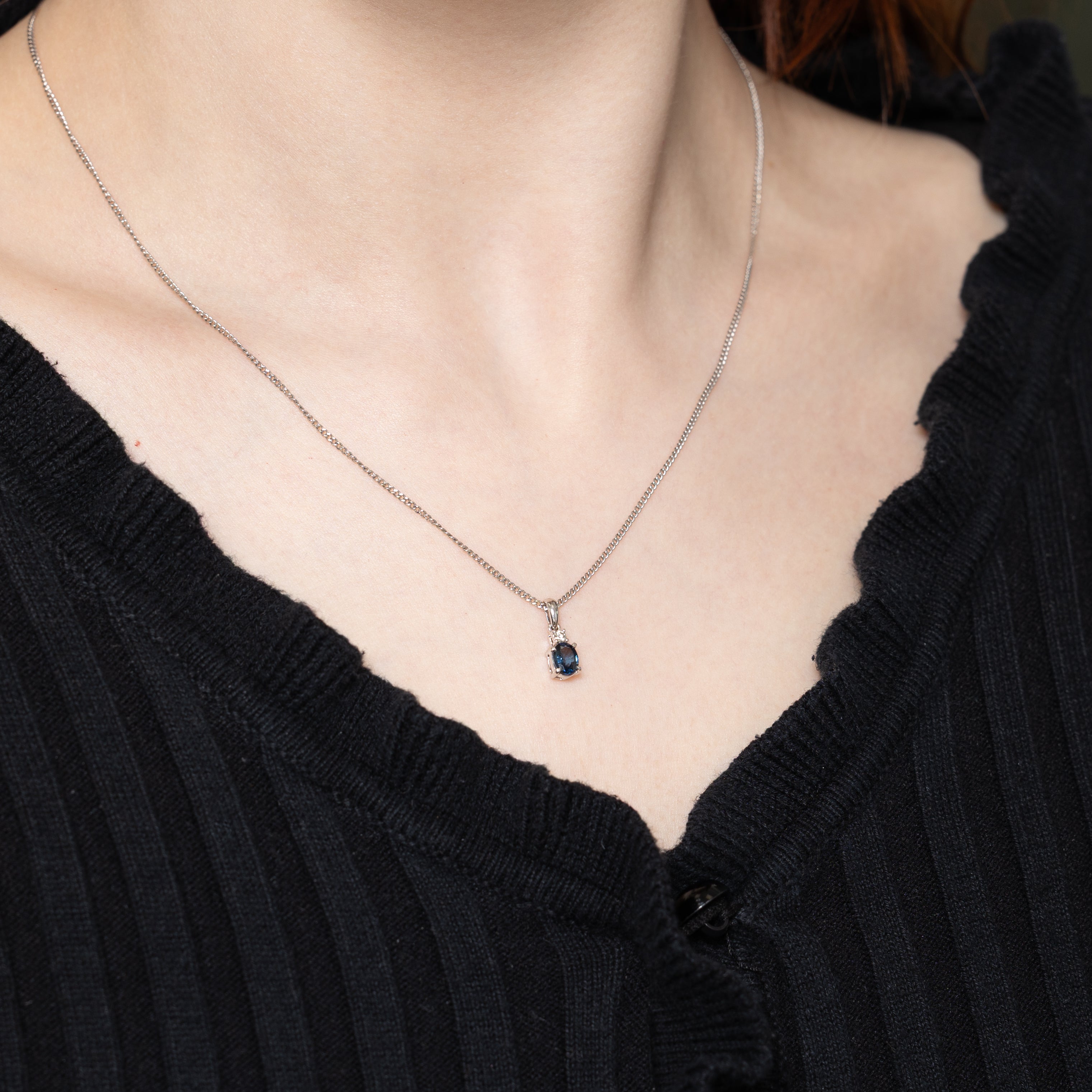 18k Sapphire & Diamond Pendant