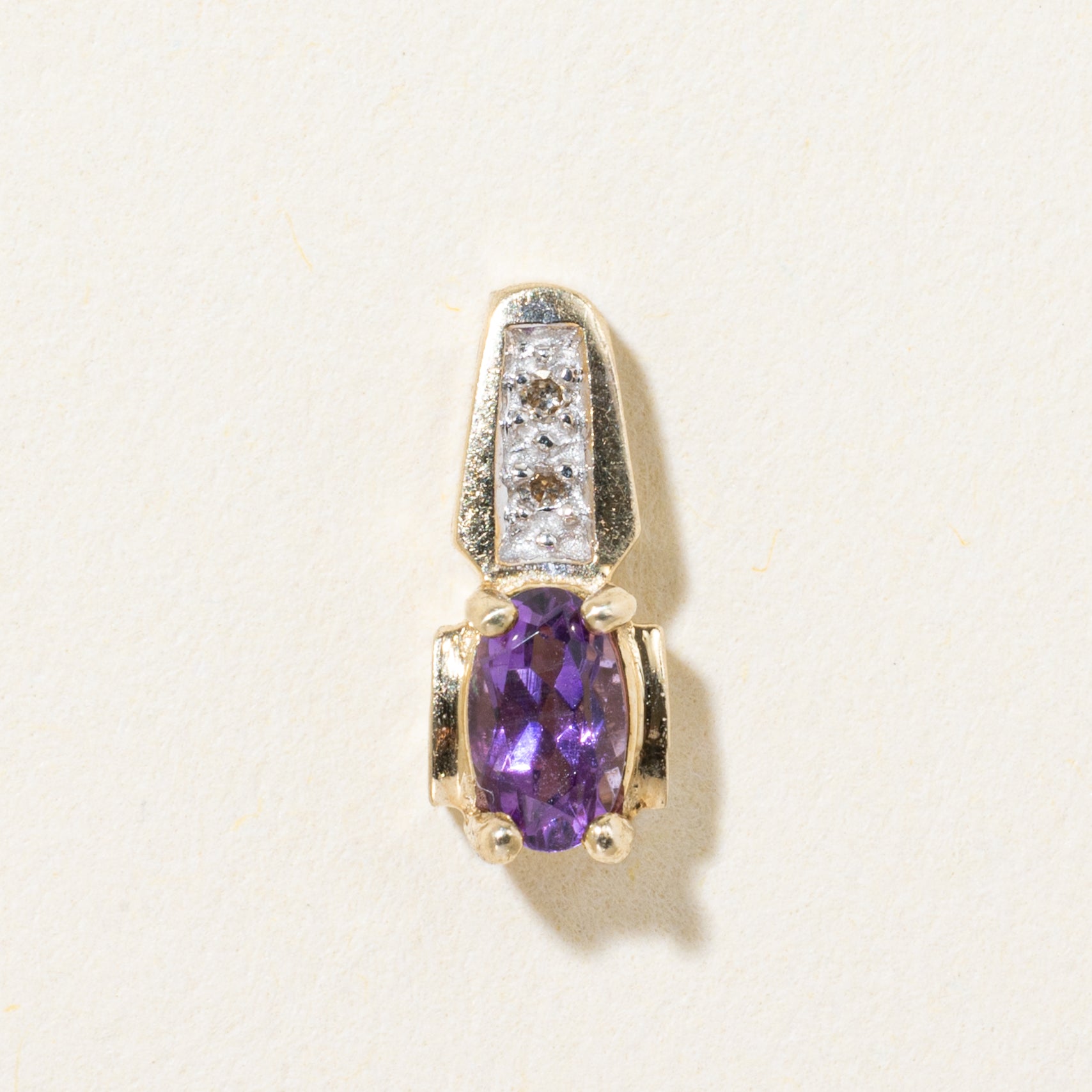10k Amethyst & Diamond Pendant