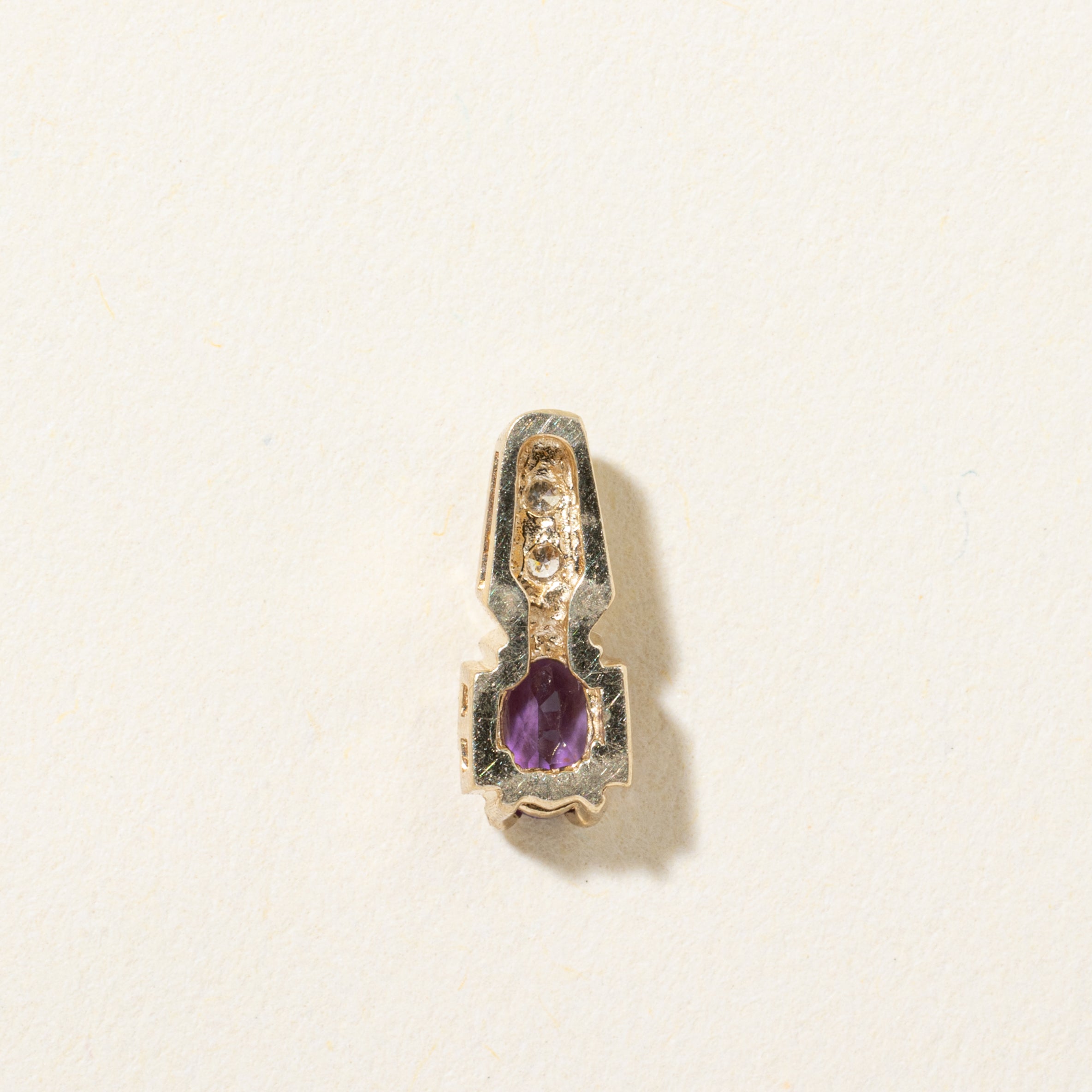 10k Amethyst & Diamond Pendant