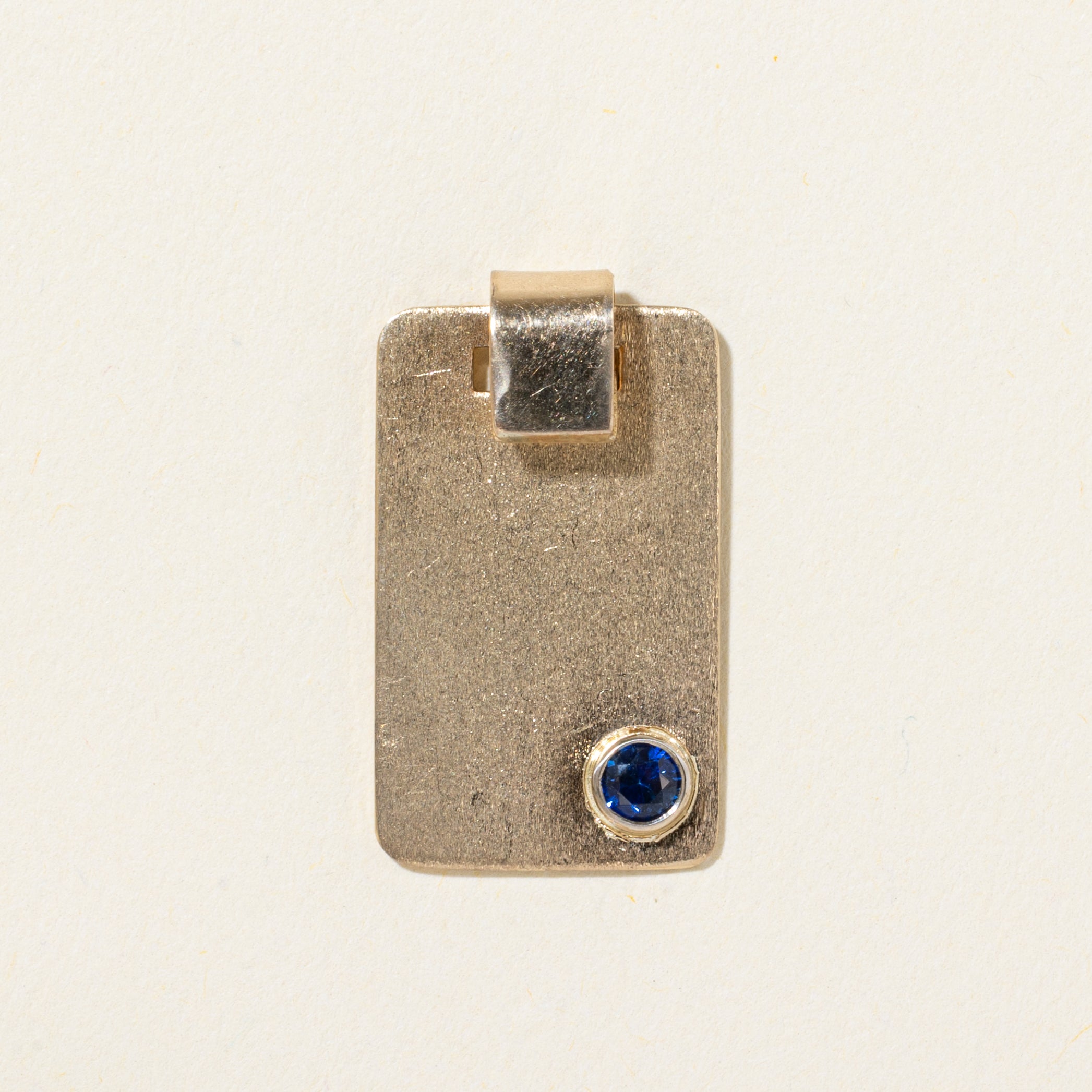 10k Synthetic Sapphire Sheet Pendant | 0.13ct