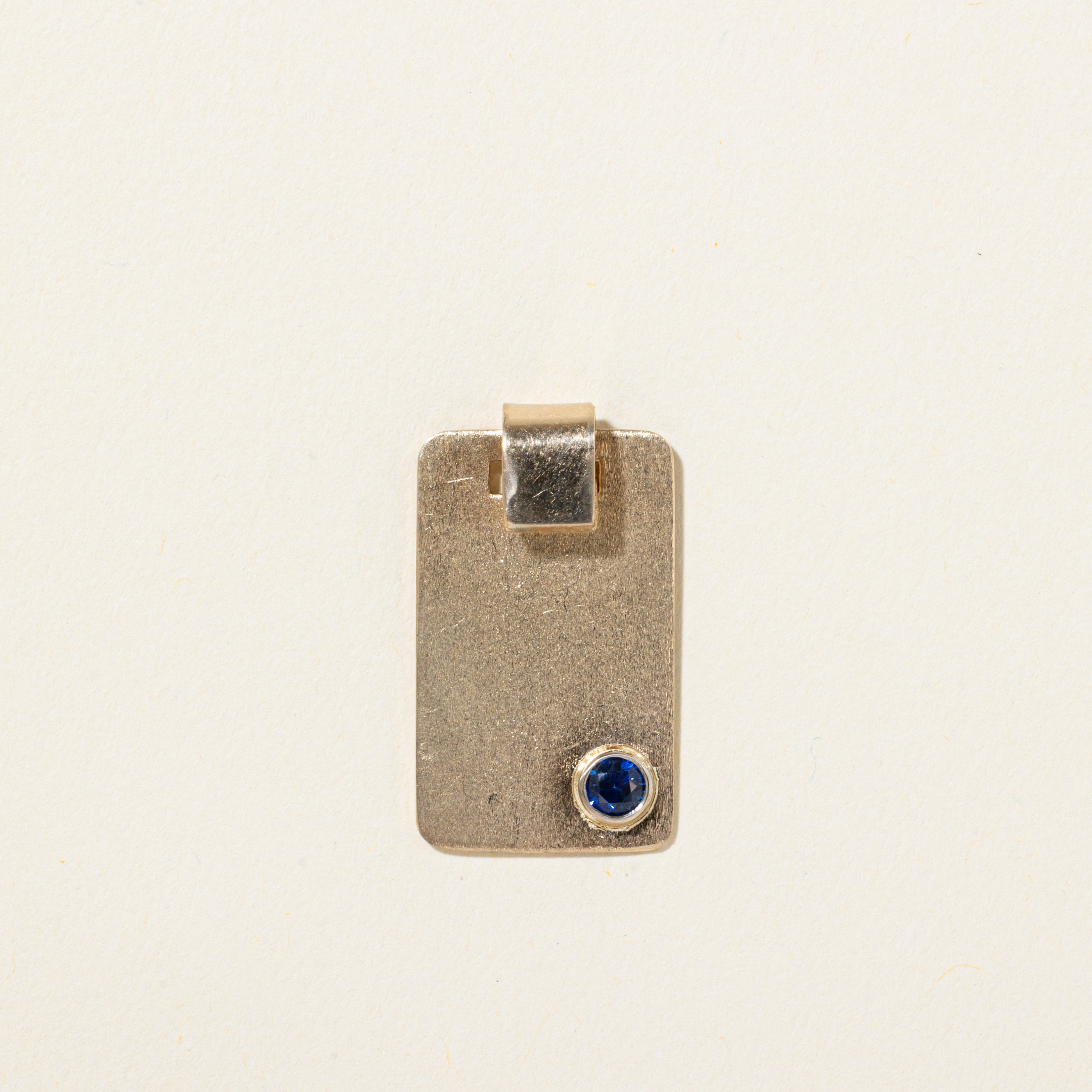 10k Synthetic Sapphire Sheet Pendant | 0.13ct