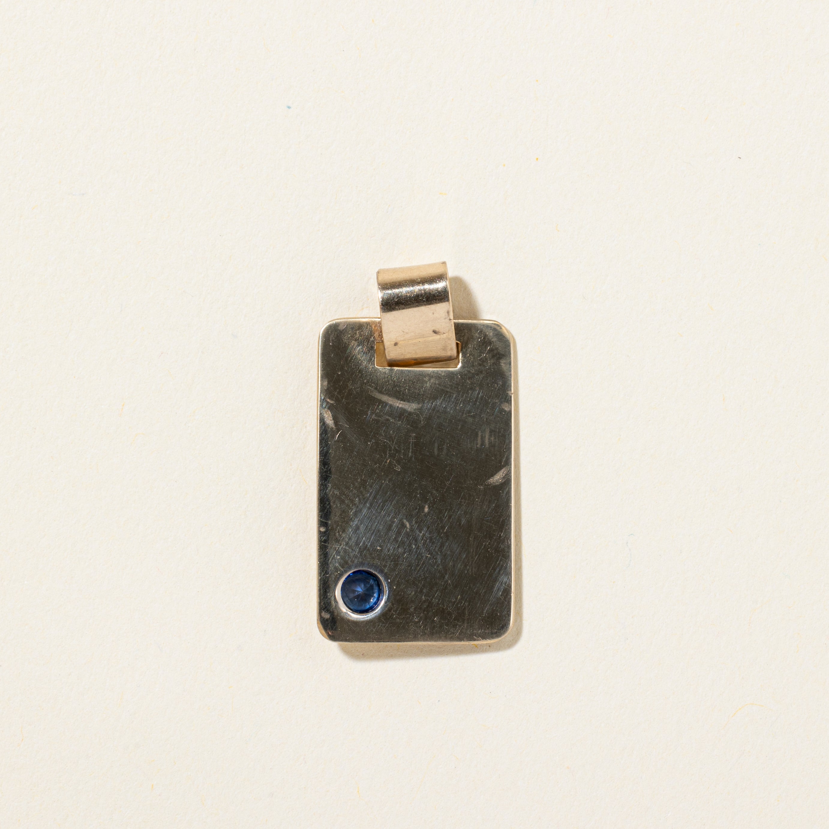 10k Synthetic Sapphire Sheet Pendant | 0.13ct