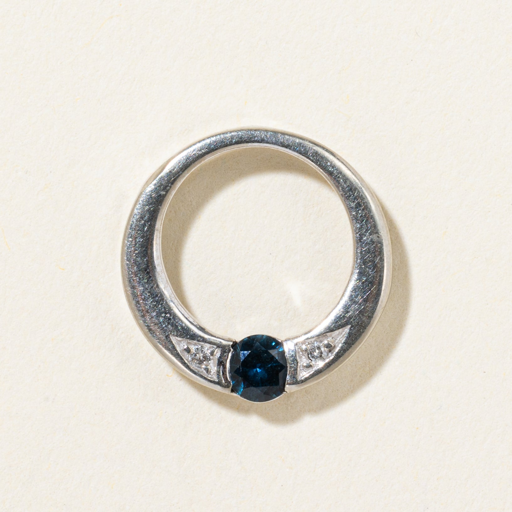 10k Sapphire & Diamond Circle Pendant
