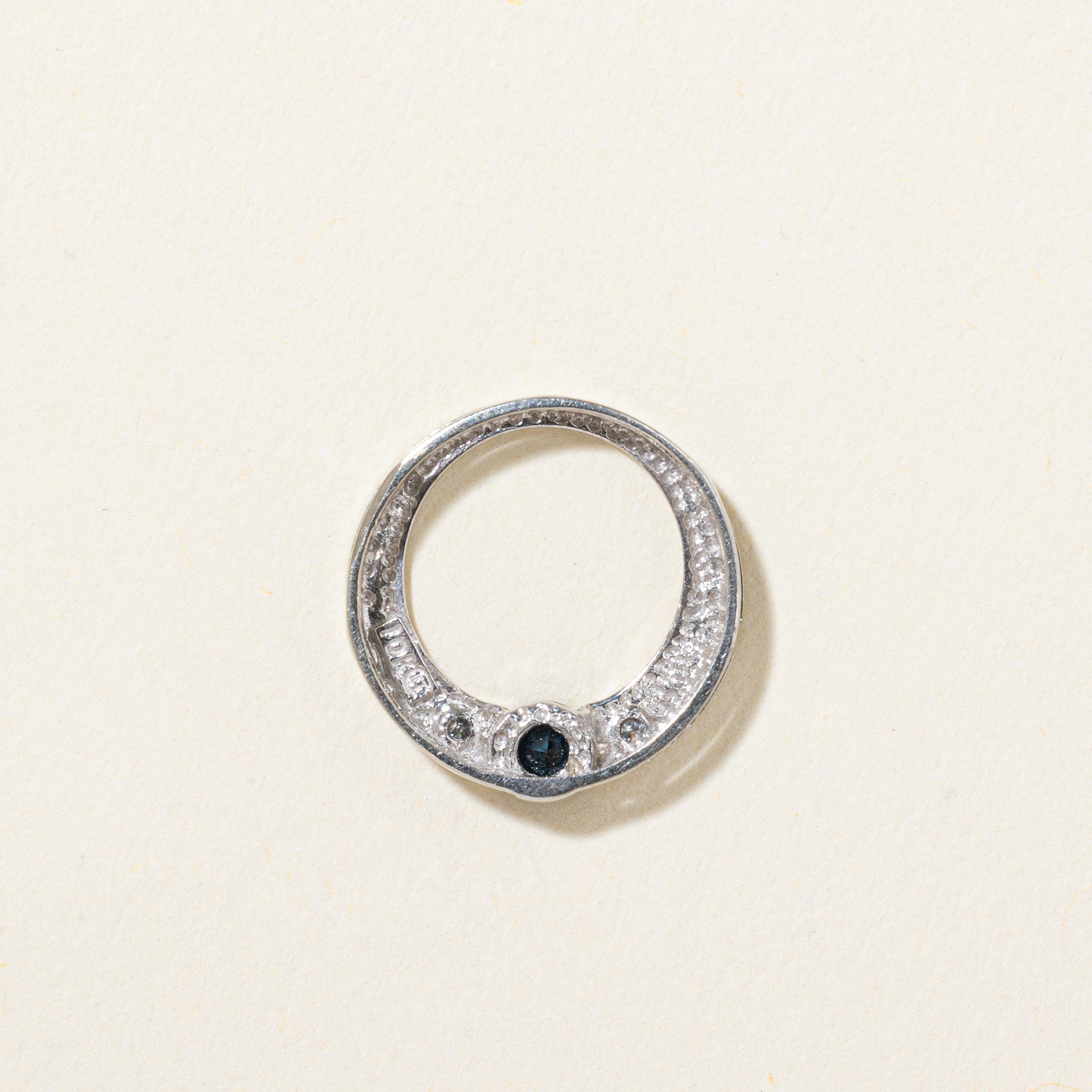 10k Sapphire & Diamond Circle Pendant