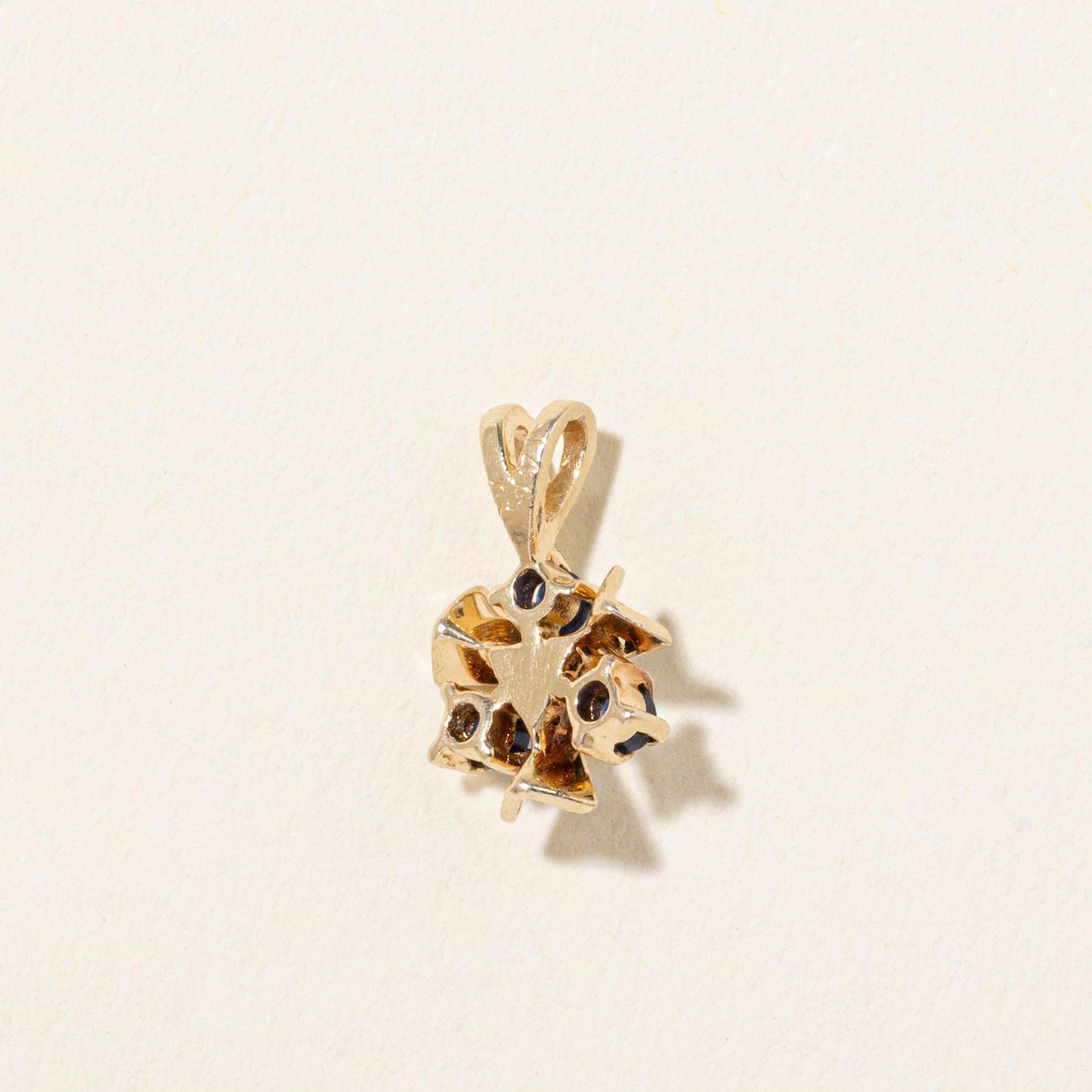 14k Sapphire Cluster Pendant | 0.03ct