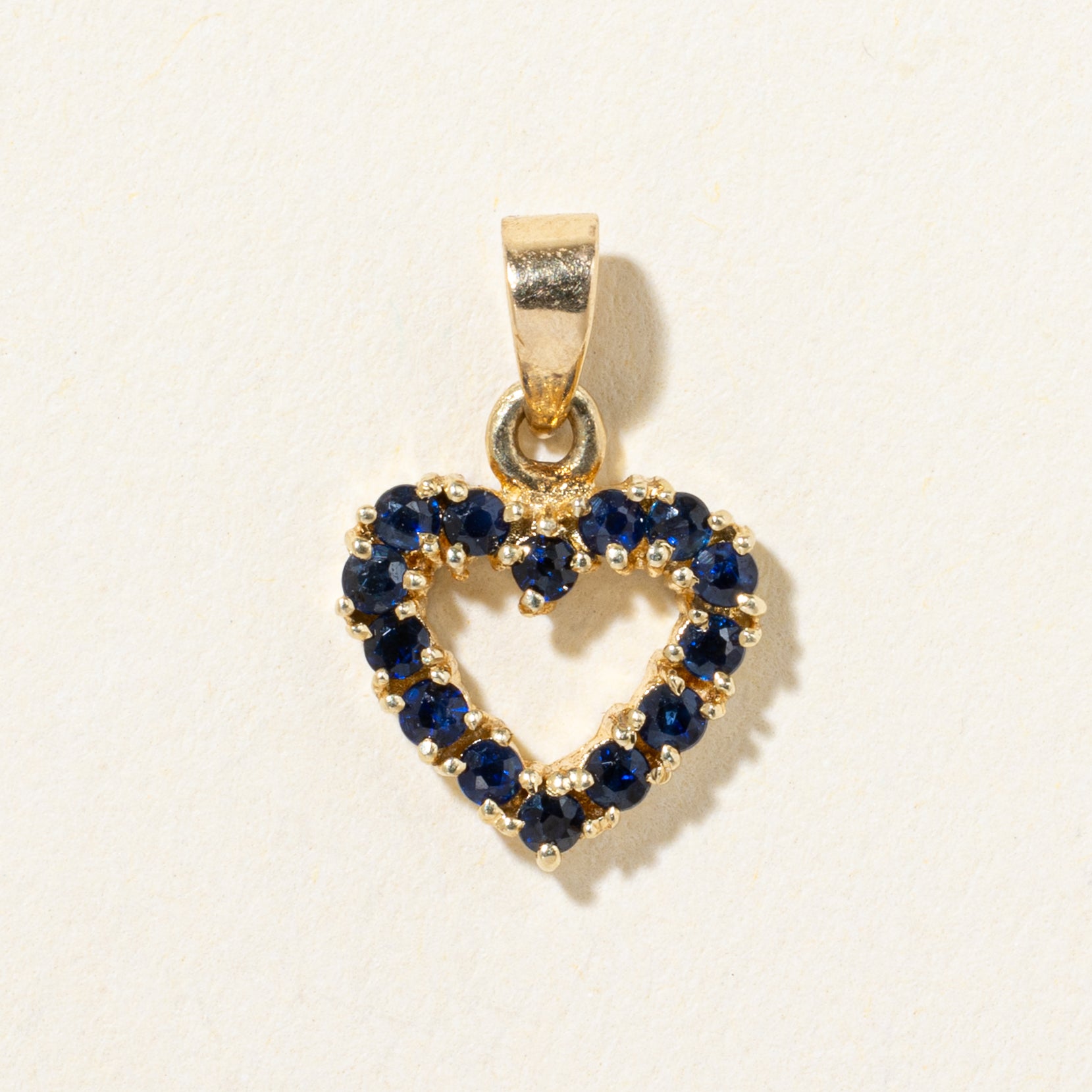 14k Sapphire Heart Pendant | 0.07ct