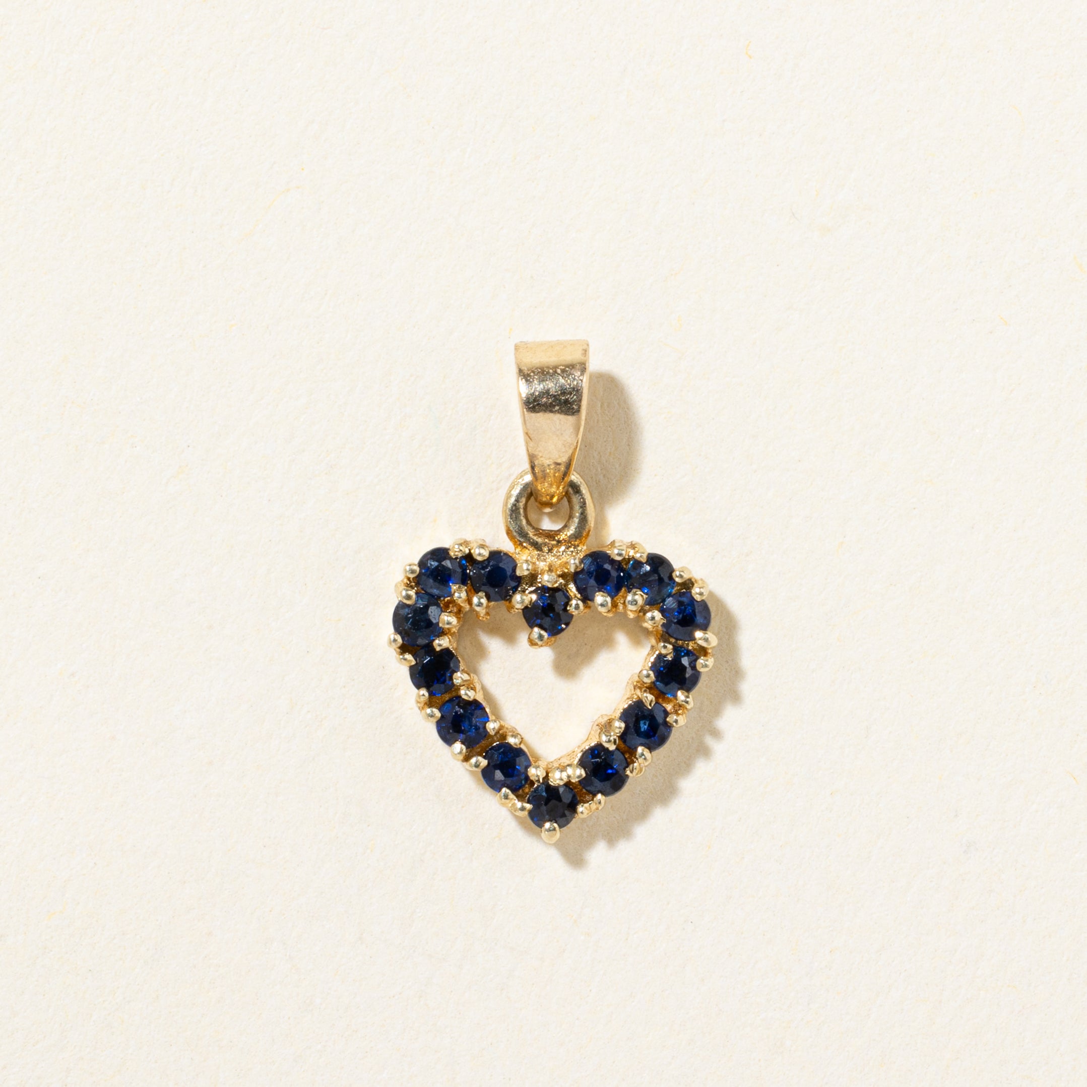 14k Sapphire Heart Pendant | 0.07ct