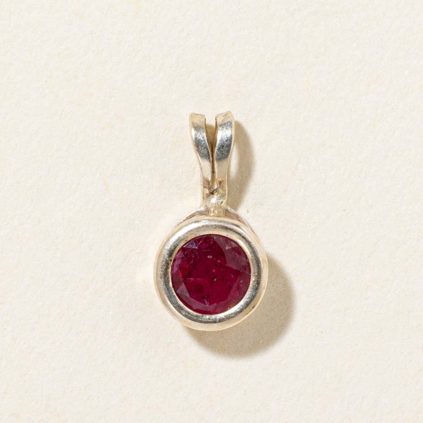 10k Bezel Set Ruby Pendant | 0.19ct