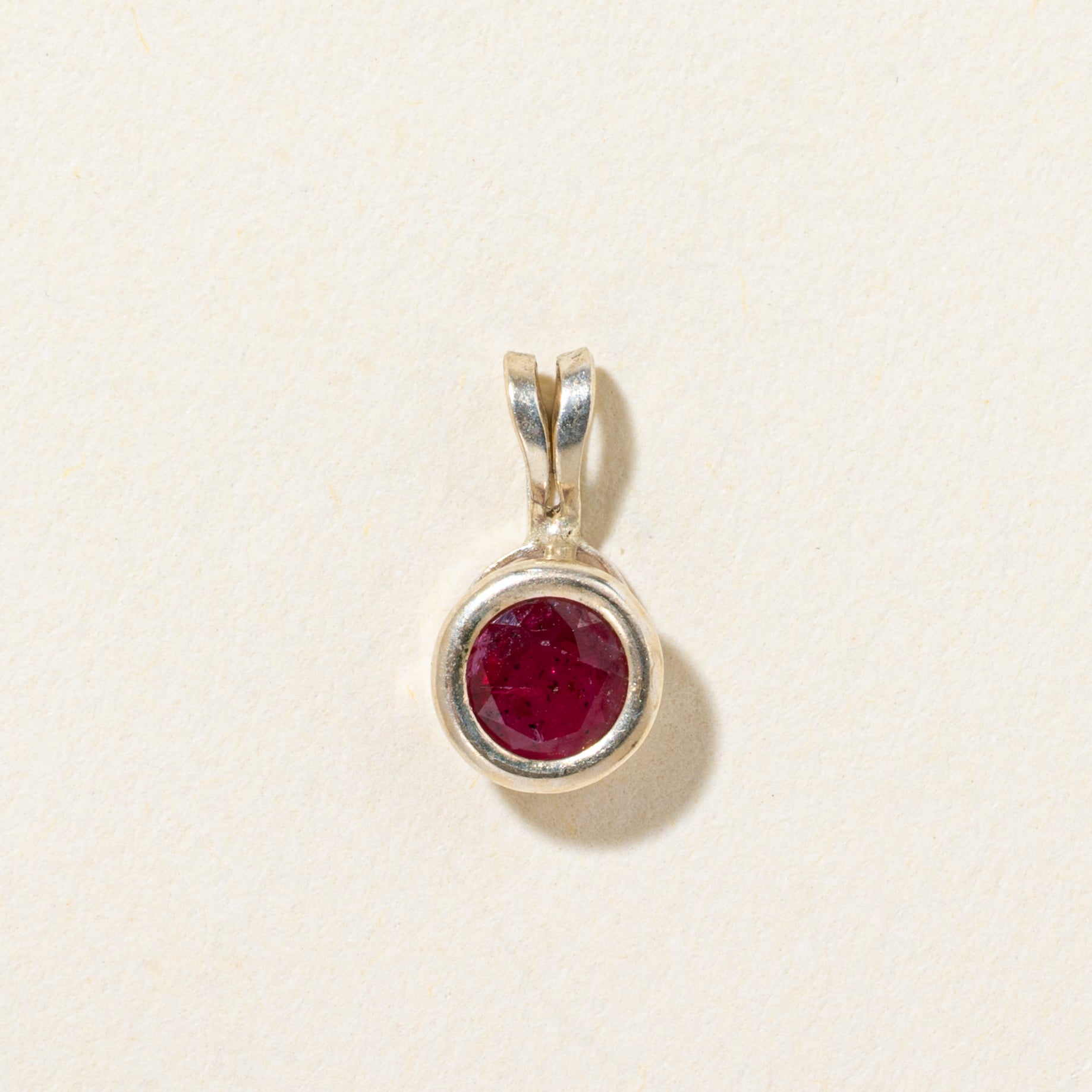 10k Bezel Set Ruby Pendant | 0.19ct