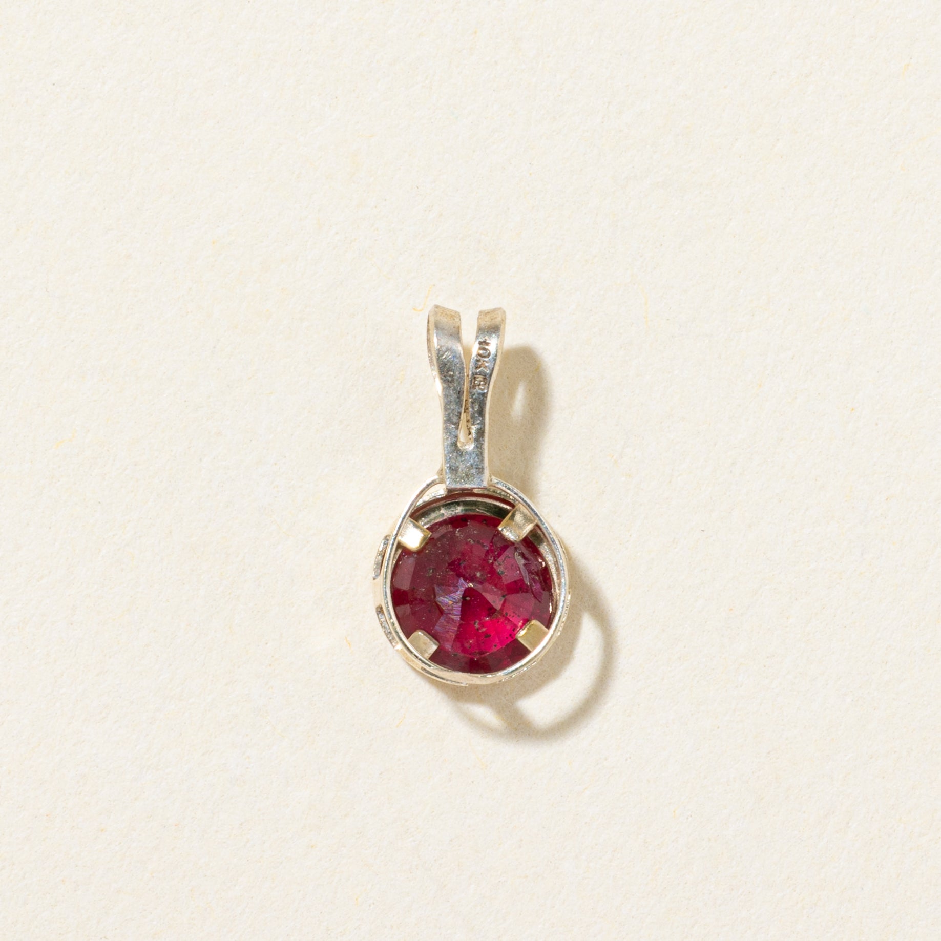 10k Bezel Set Ruby Pendant | 0.19ct
