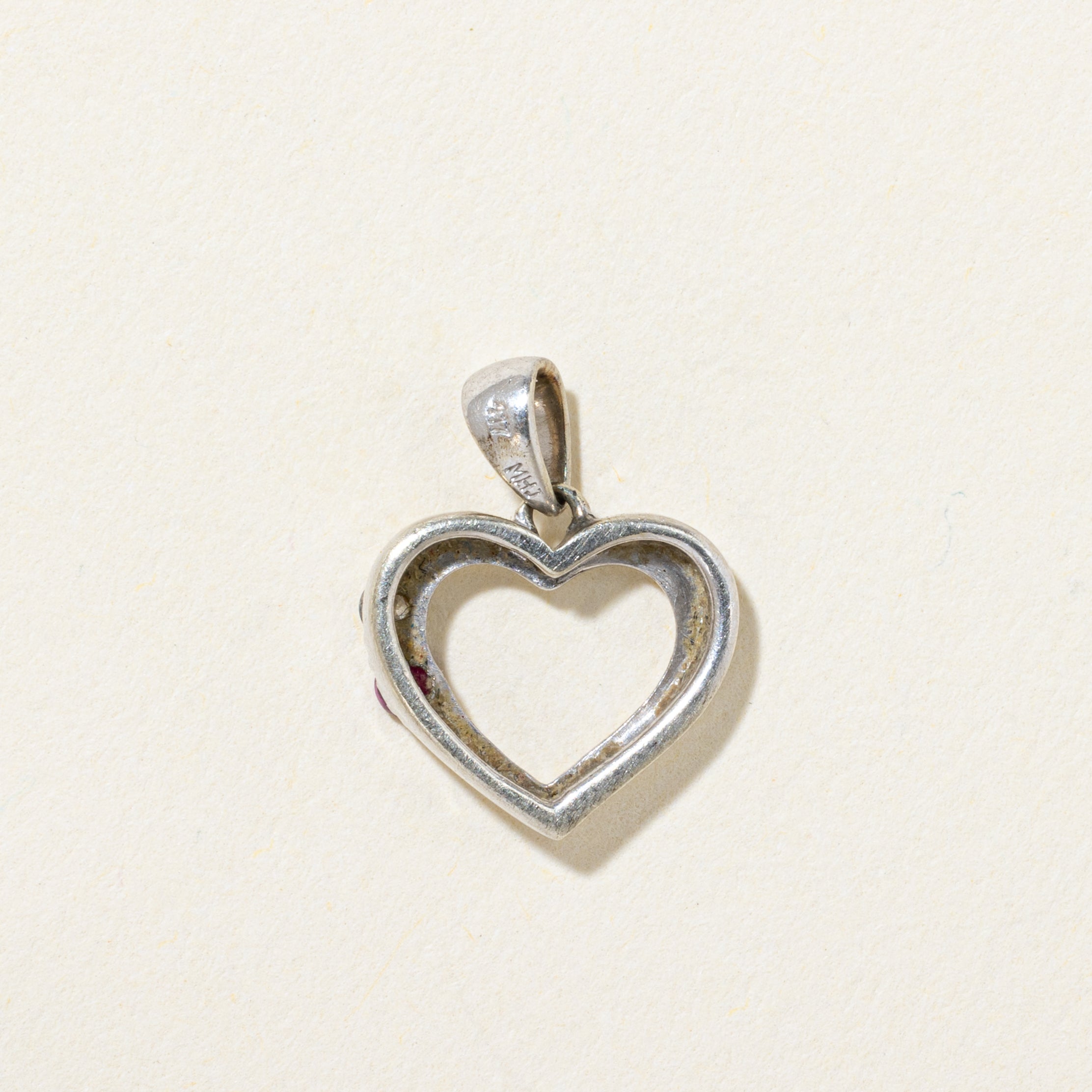 10k Ruby & Diamond Heart Pendant