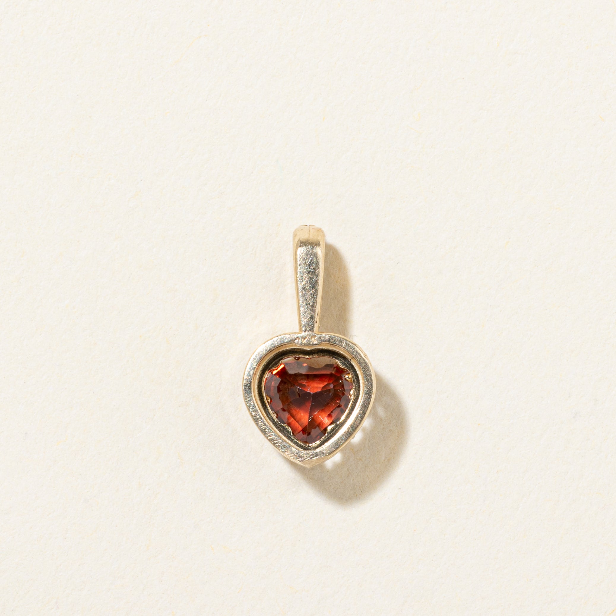 10k Heart Cut Garnet & Diamond Halo Pendant