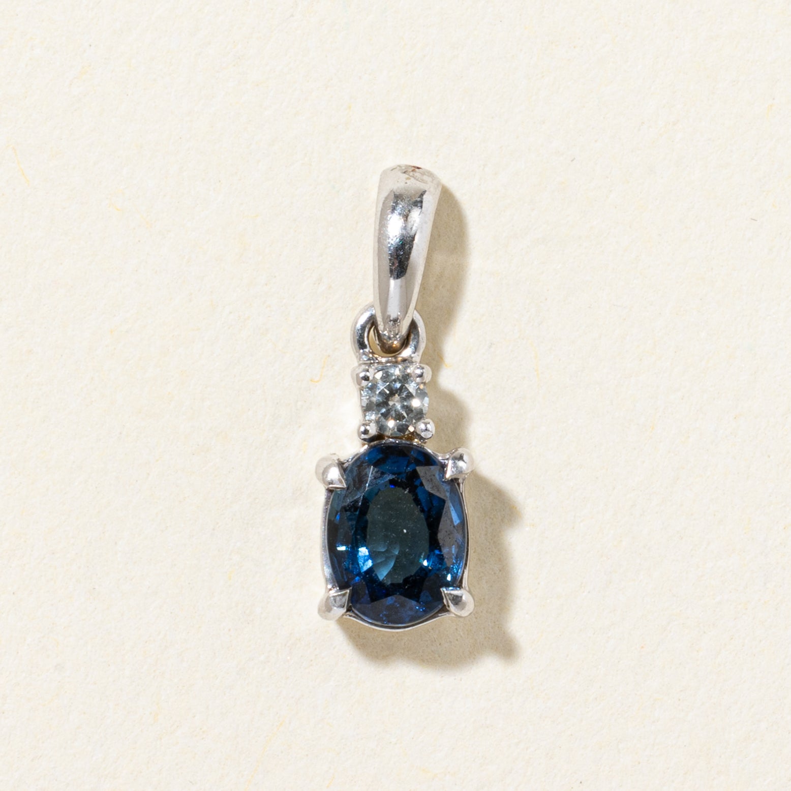 18k Sapphire & Diamond Pendant