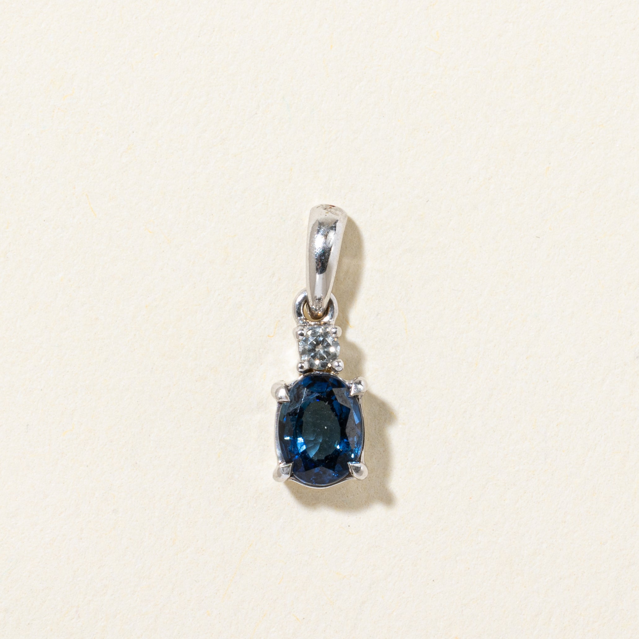 18k Sapphire & Diamond Pendant