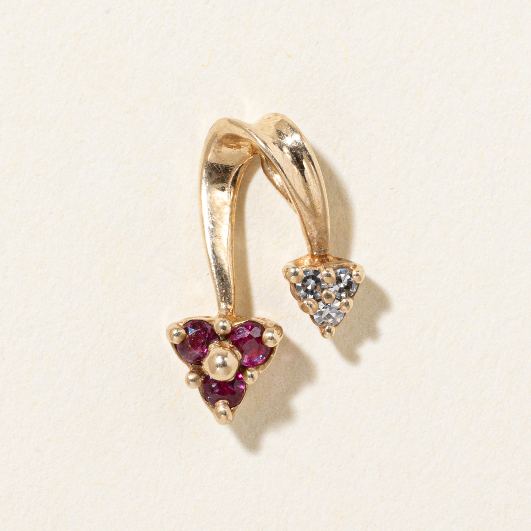 14k Diamond & Ruby Cluster Pendant