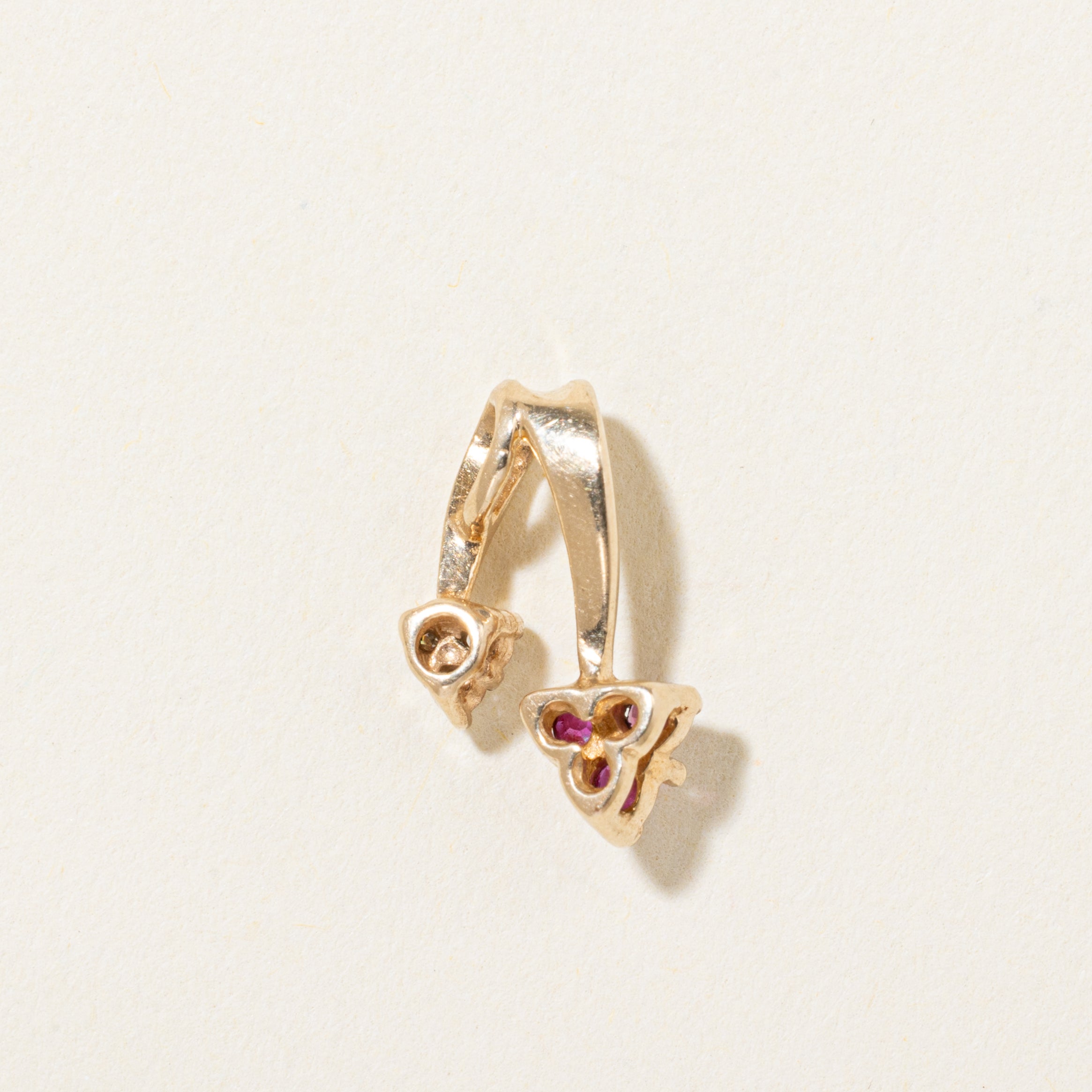 14k Diamond & Ruby Cluster Pendant
