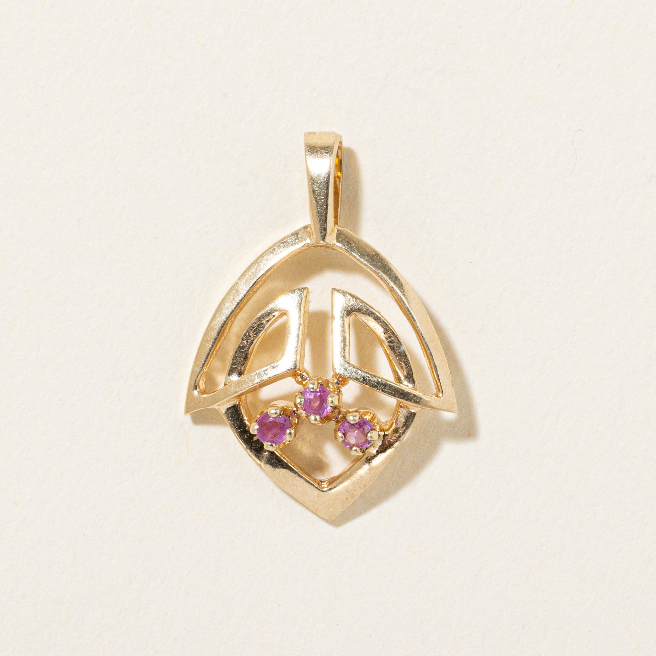 14k Ruby Geometric Pendant | 0.03ctw